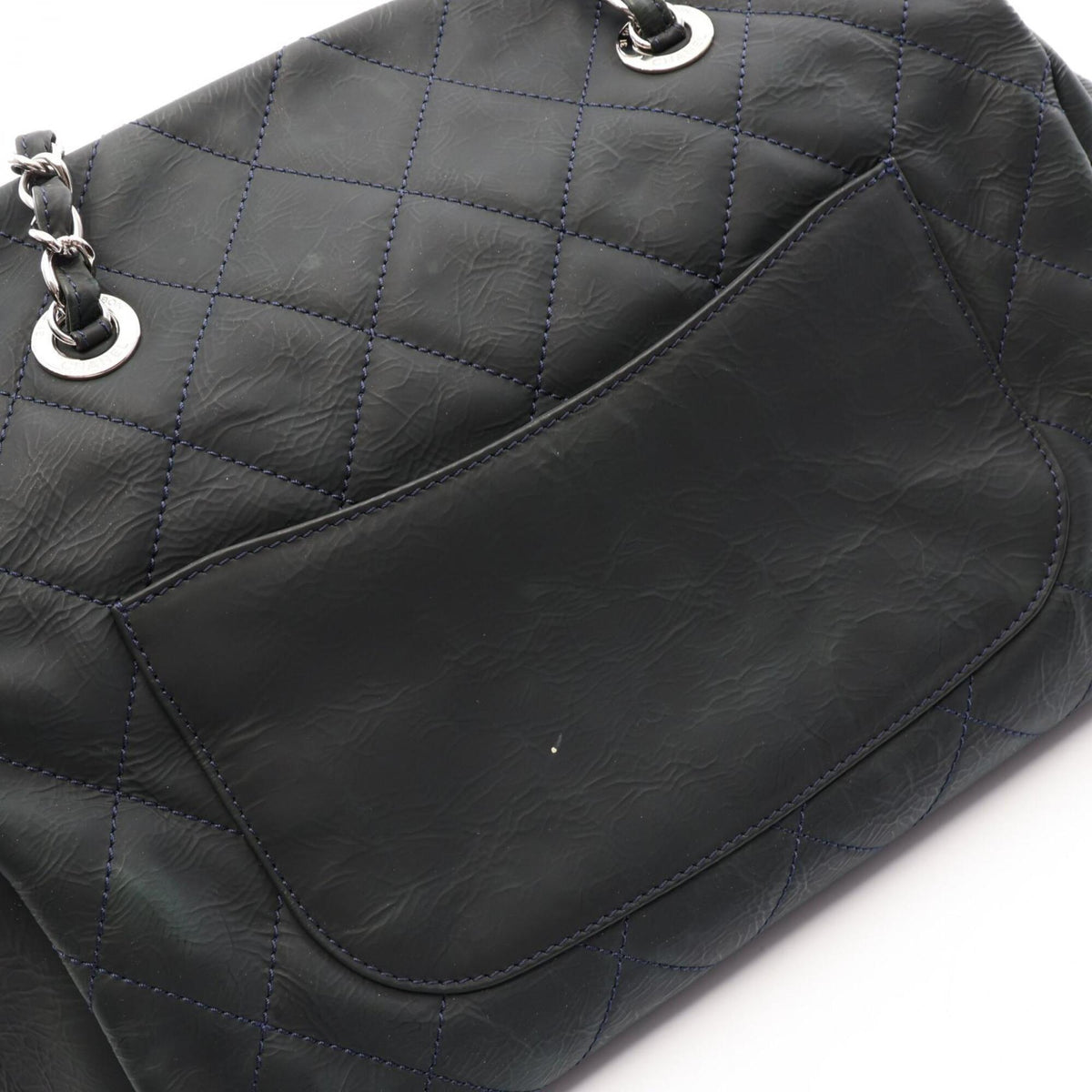 Chanel Matelasse Black Leather Handbag Tote Bag (Pre-Owned)
