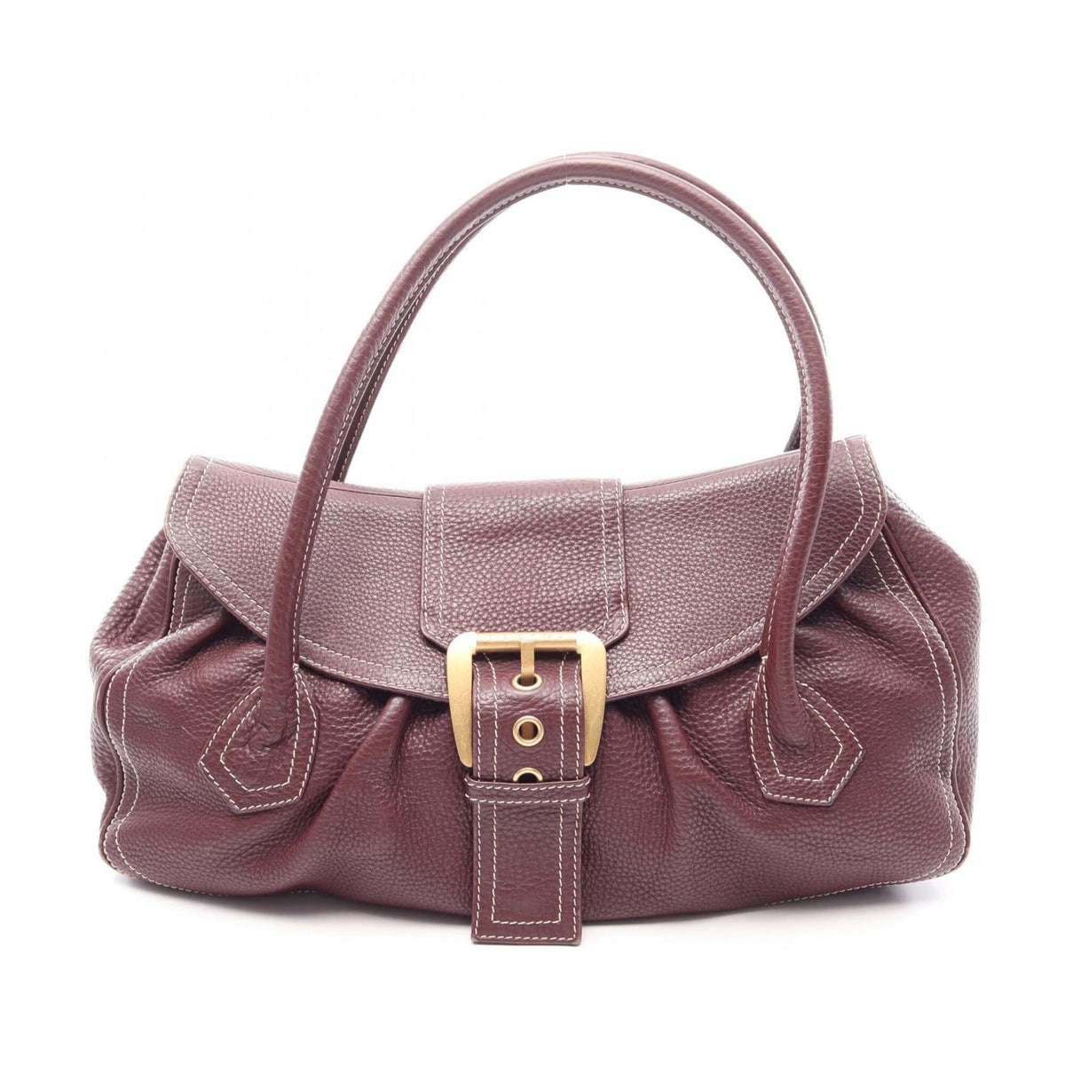 Celine Bordeaux Leather Handbag (Pre-Owned)