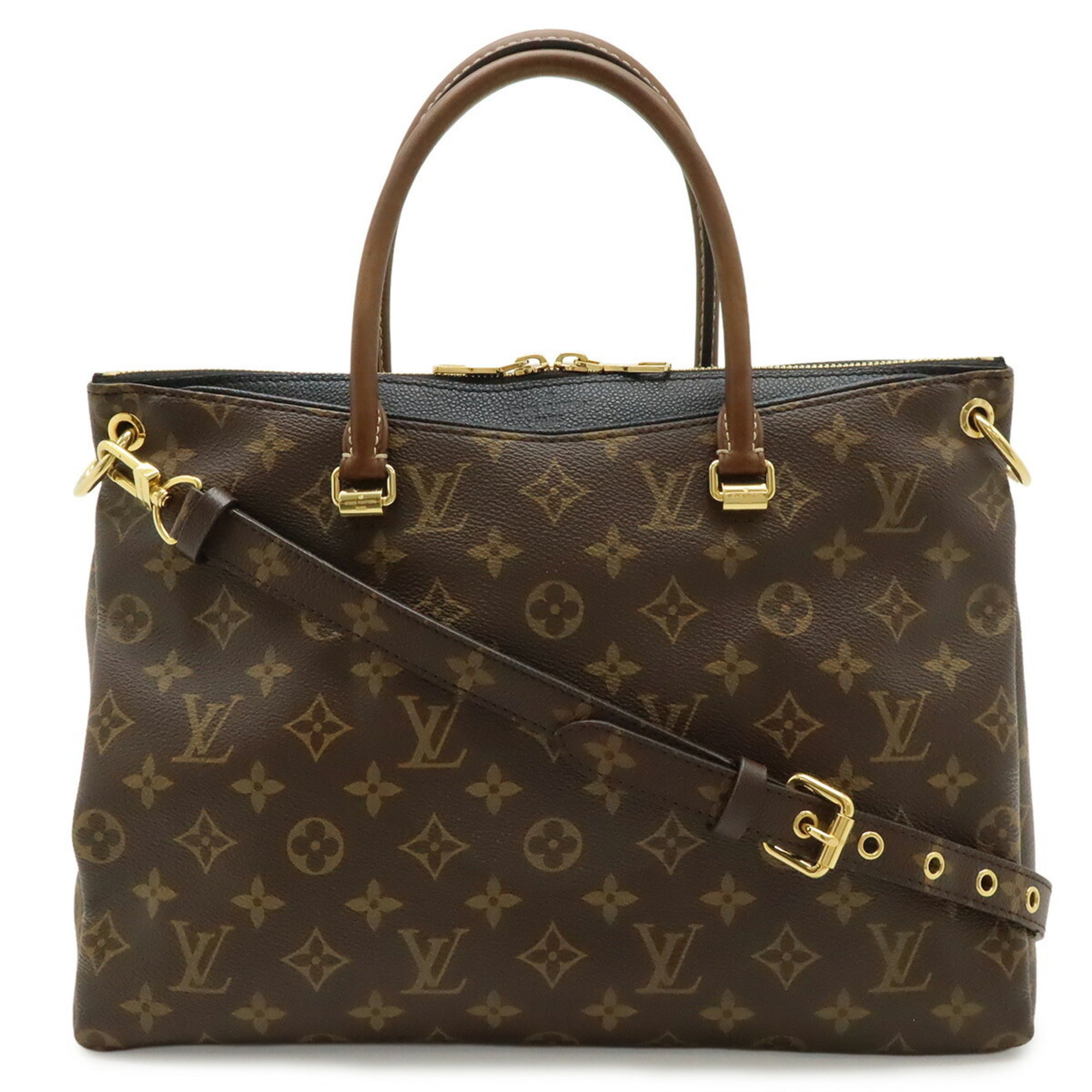 Louis Vuitton Noir Monogram Canvas Pvc Coated Canvas Leather Handbag Shoulder Bag (Pre-Owned)