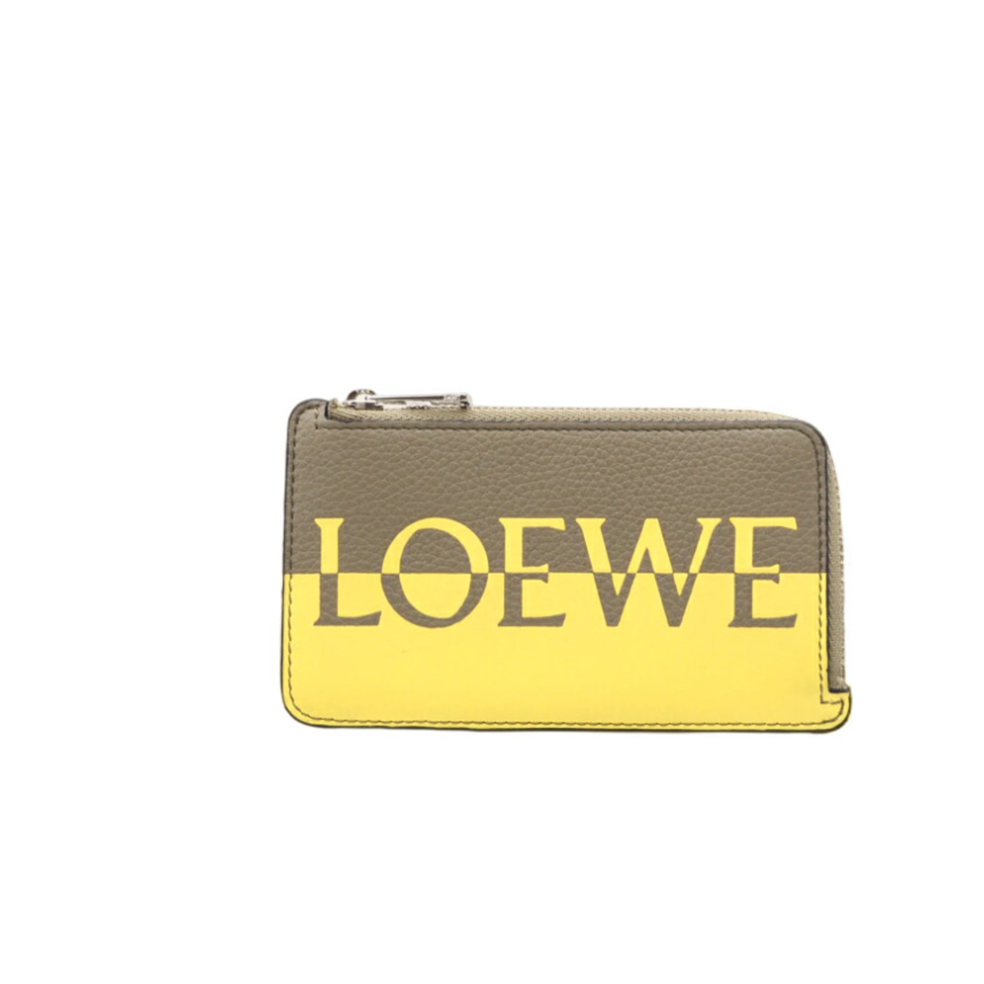 Loewe Khaki Yellow Leather Coin Purse/Coin Case (Pre-Owned)