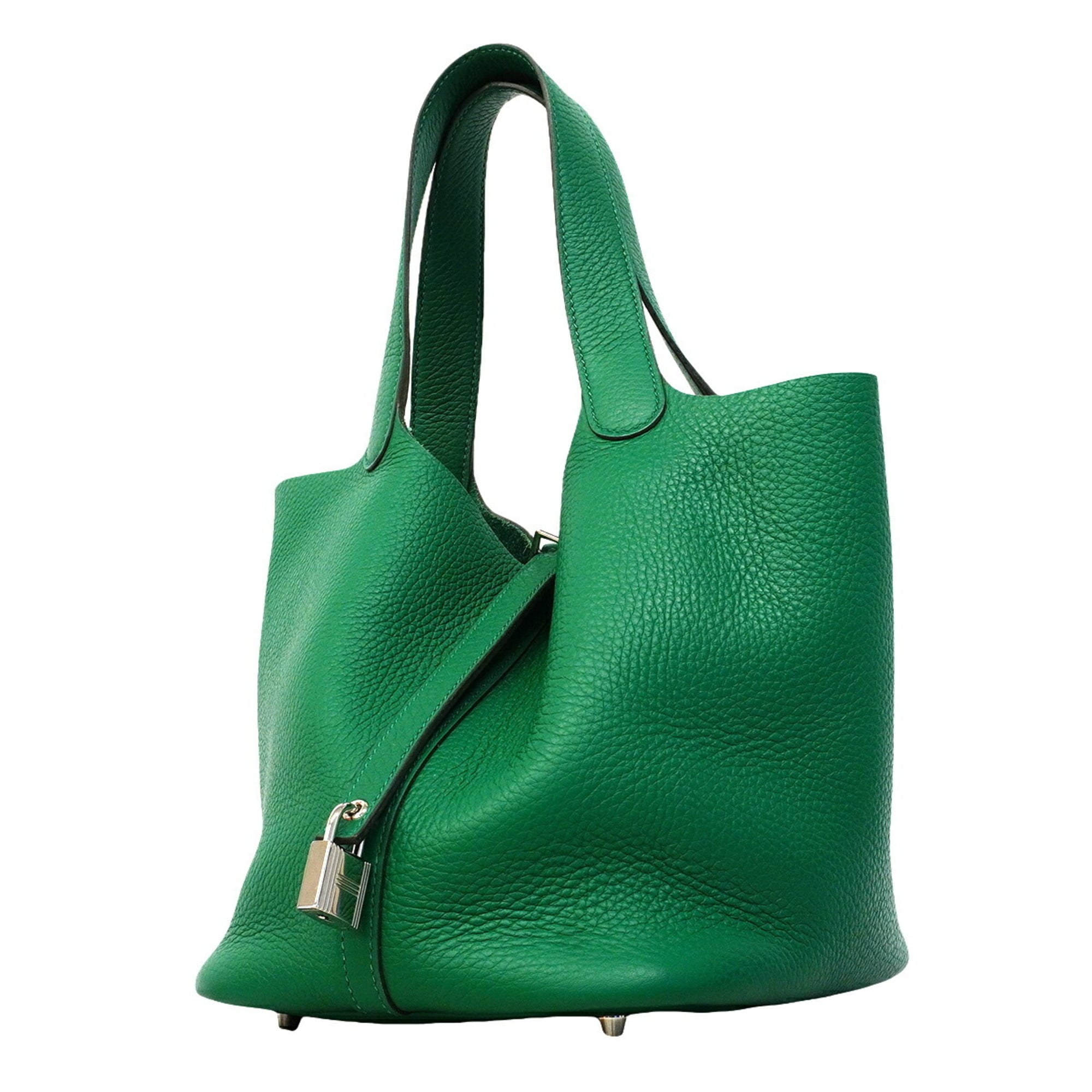 Hermes Green Taurillon Clemence Leather Handbag (Pre-Owned)