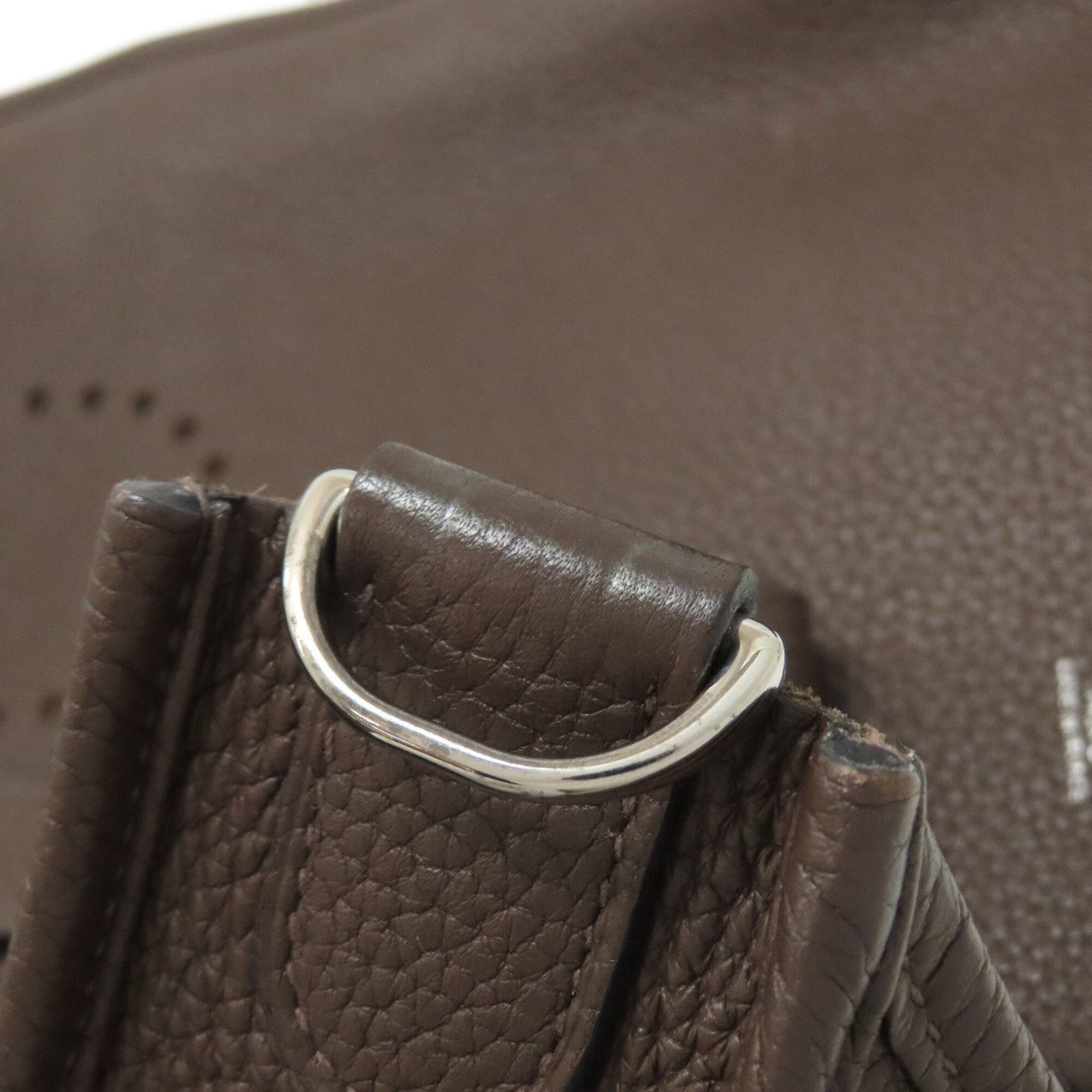 Hermes Dark Brown Taurillon Clemence Leather Shoulder Bag (Pre-Owned)