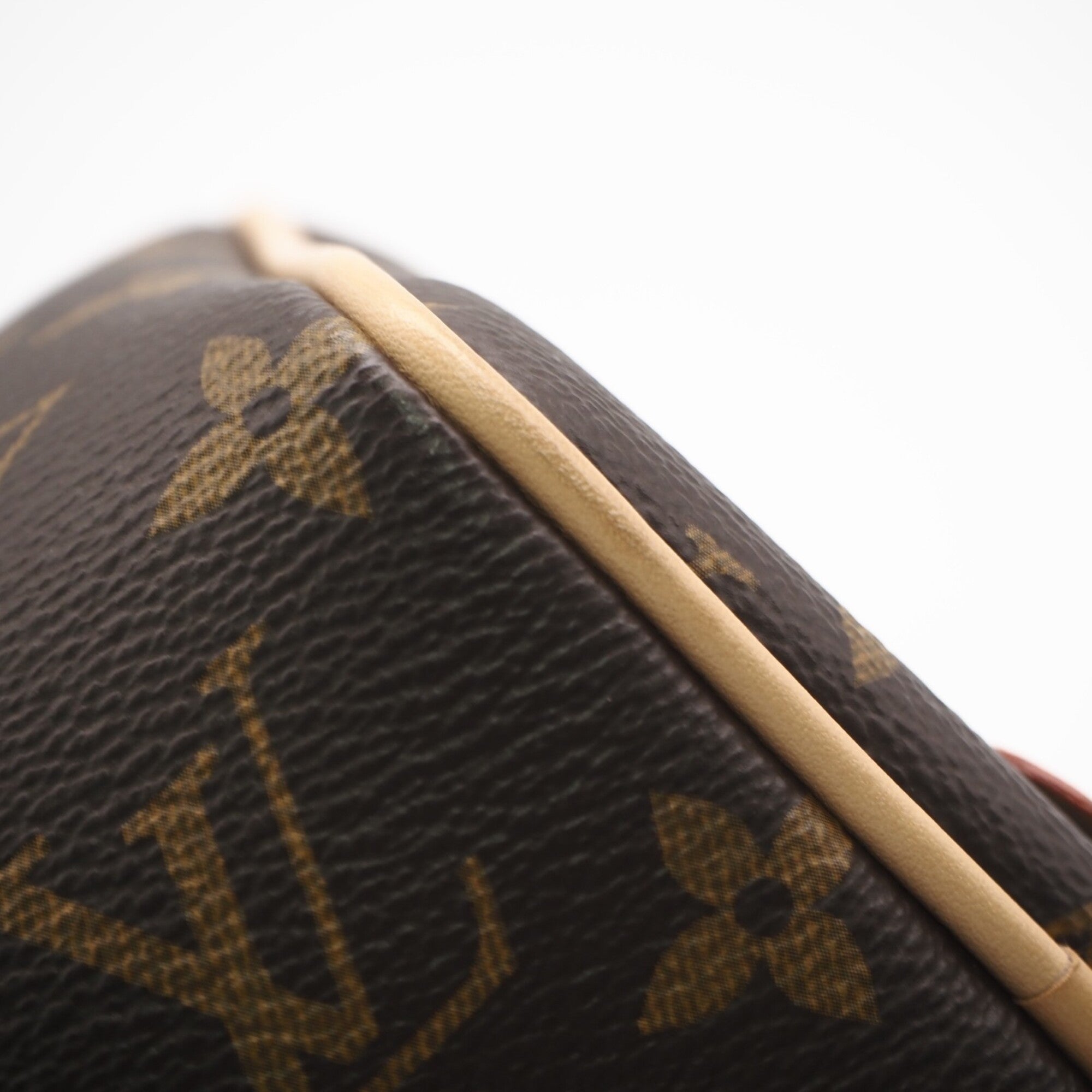 Louis Vuitton Monogram Beige Brown Coated Canvas Leather Clutch Bag (Pre-Owned)