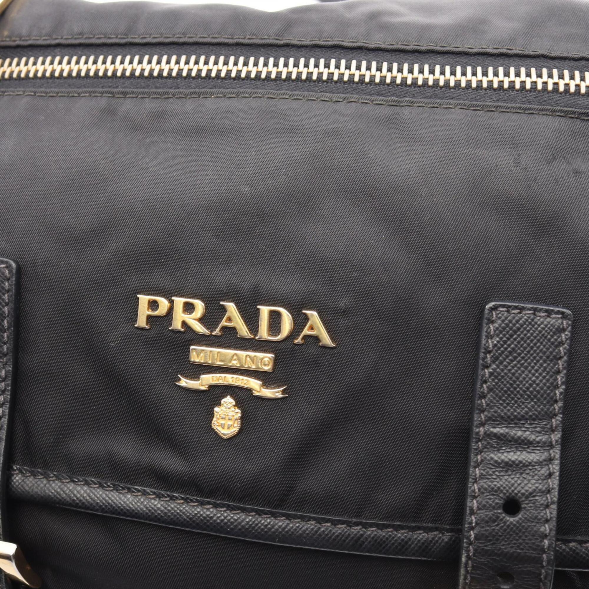 Prada Black Nylon Saffiano Shoulder Bag (Pre-Owned)