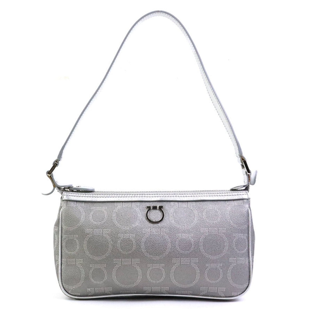 Salvatore Ferragamo Silver Leather Handbag (Pre-Owned)