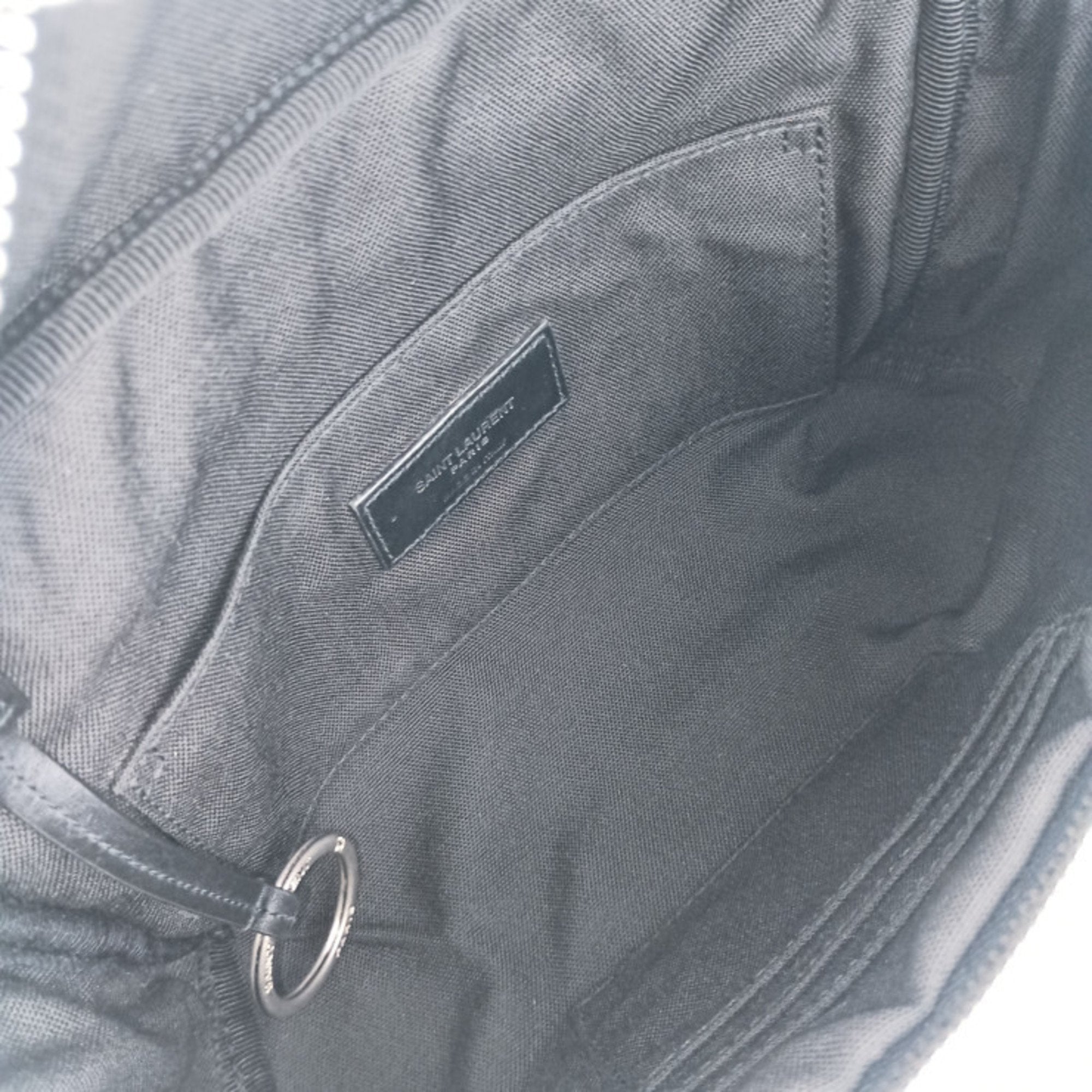 Yves Saint Laurent Black Canvas Leather Fanny Pack (Pre-Owned)