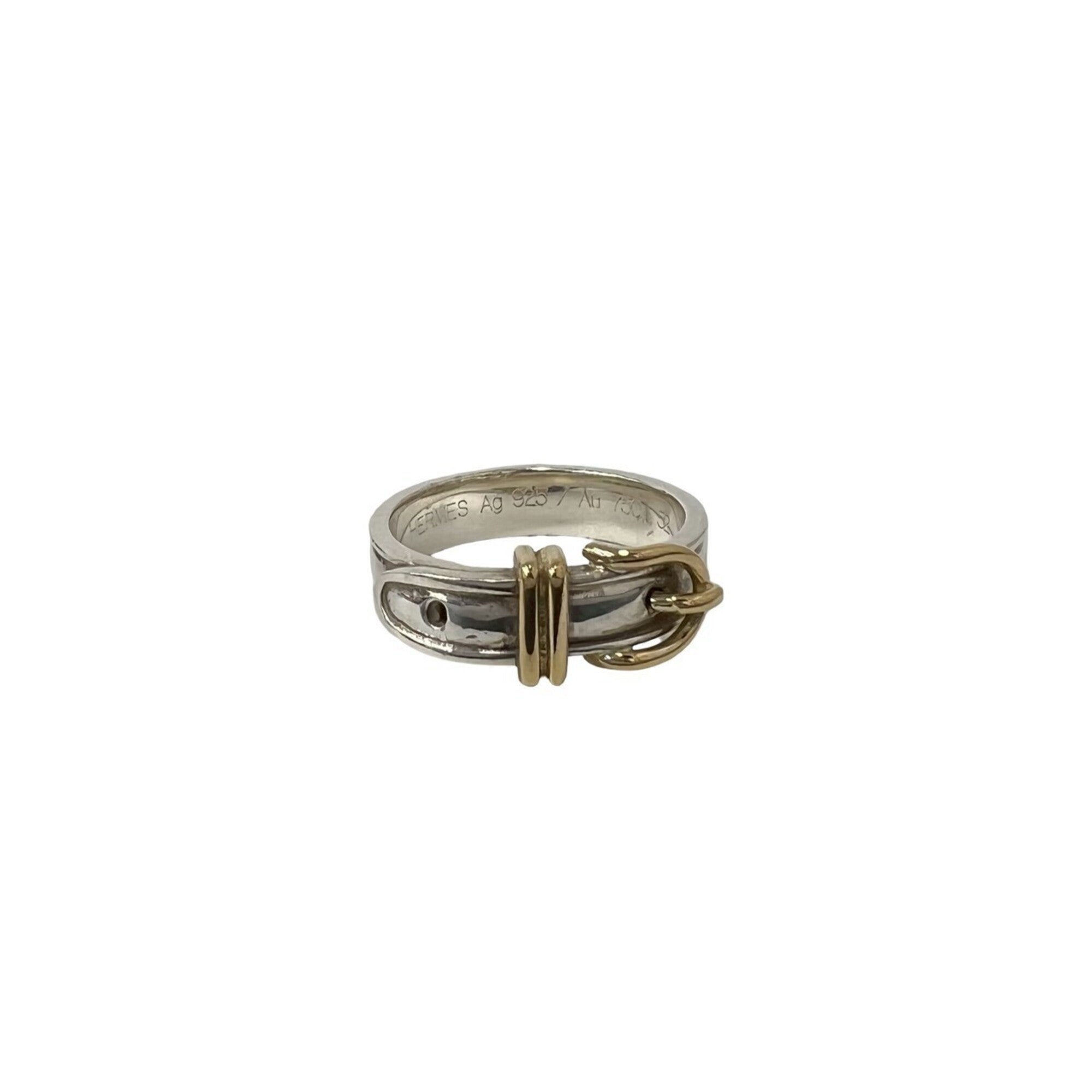 Hermes Gold Silver Yellow Gold (18K) Silver 925 Band Ring (Pre-Owned)