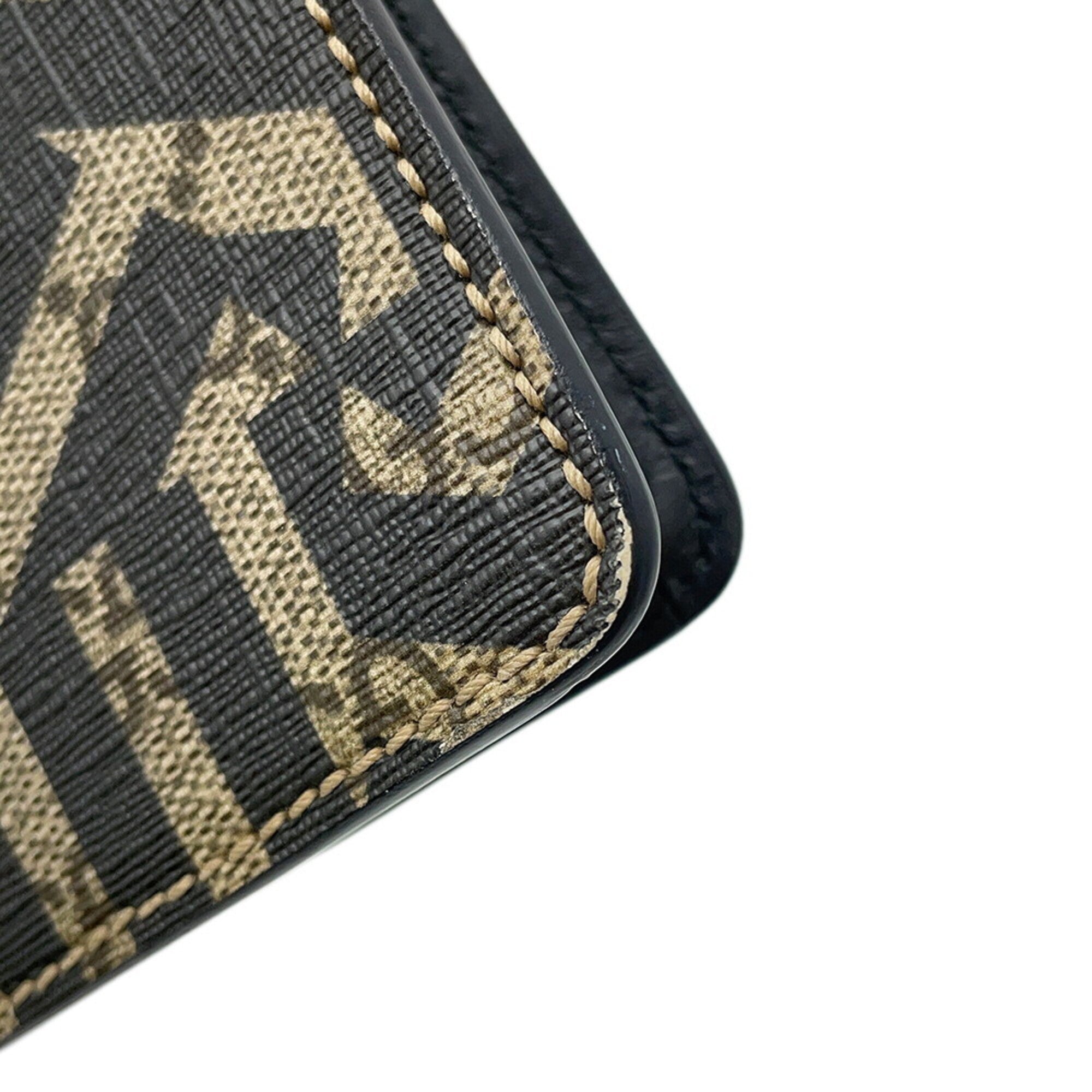 Gucci Black Multi-Color Leather Clutch Bag Handbag Pouch (Pre-Owned)