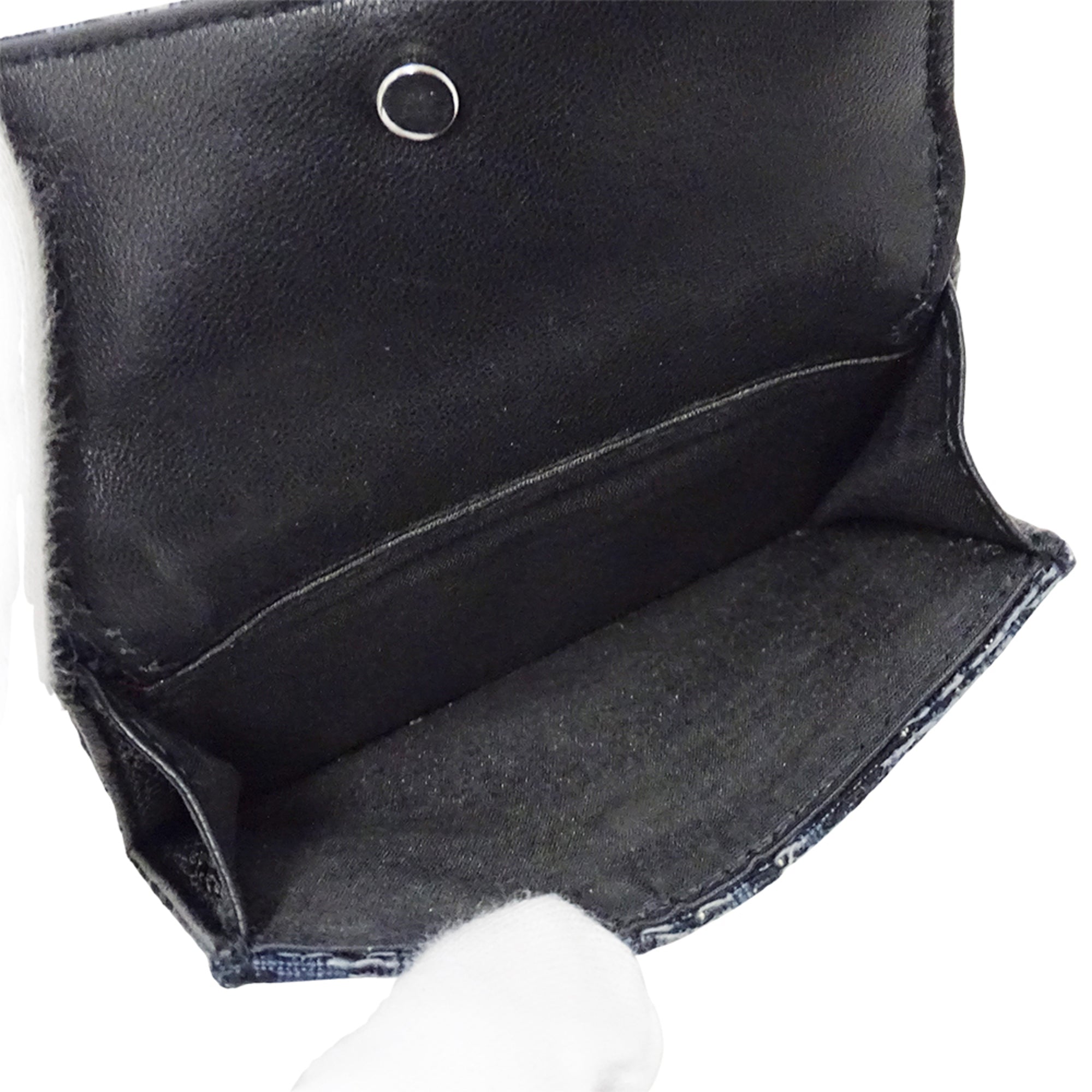 Christian Dior Navy Jacquard Wallet (Tri-Fold) (Pre-Owned)