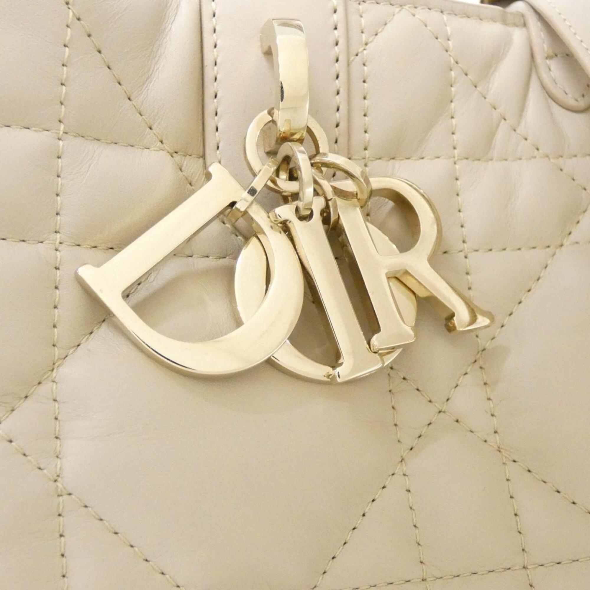 Christian Dior Beige Leather Handbag (Pre-Owned)