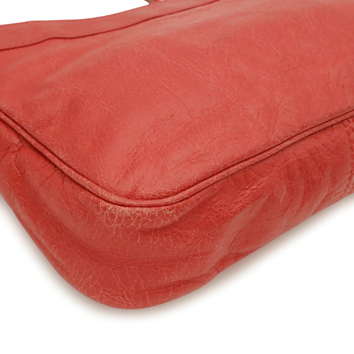Balenciaga Pink Red Color Leather Clutch Bag Pochette Shoulder Bag (Pre-Owned)