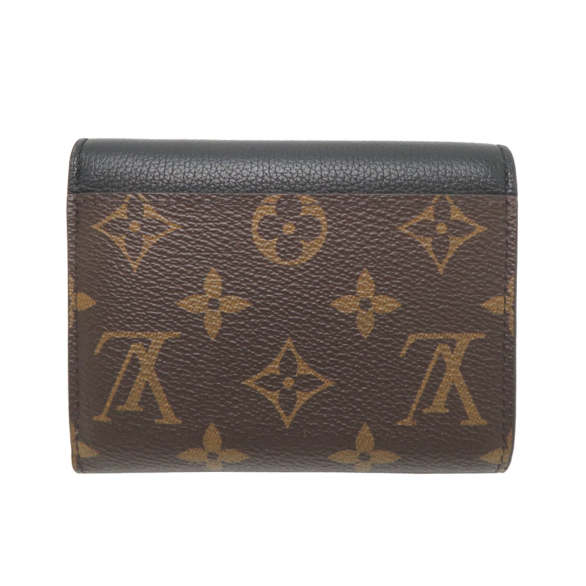 Louis Vuitton Black Brown Monogram Wallet (Tri-Fold) (Pre-Owned)