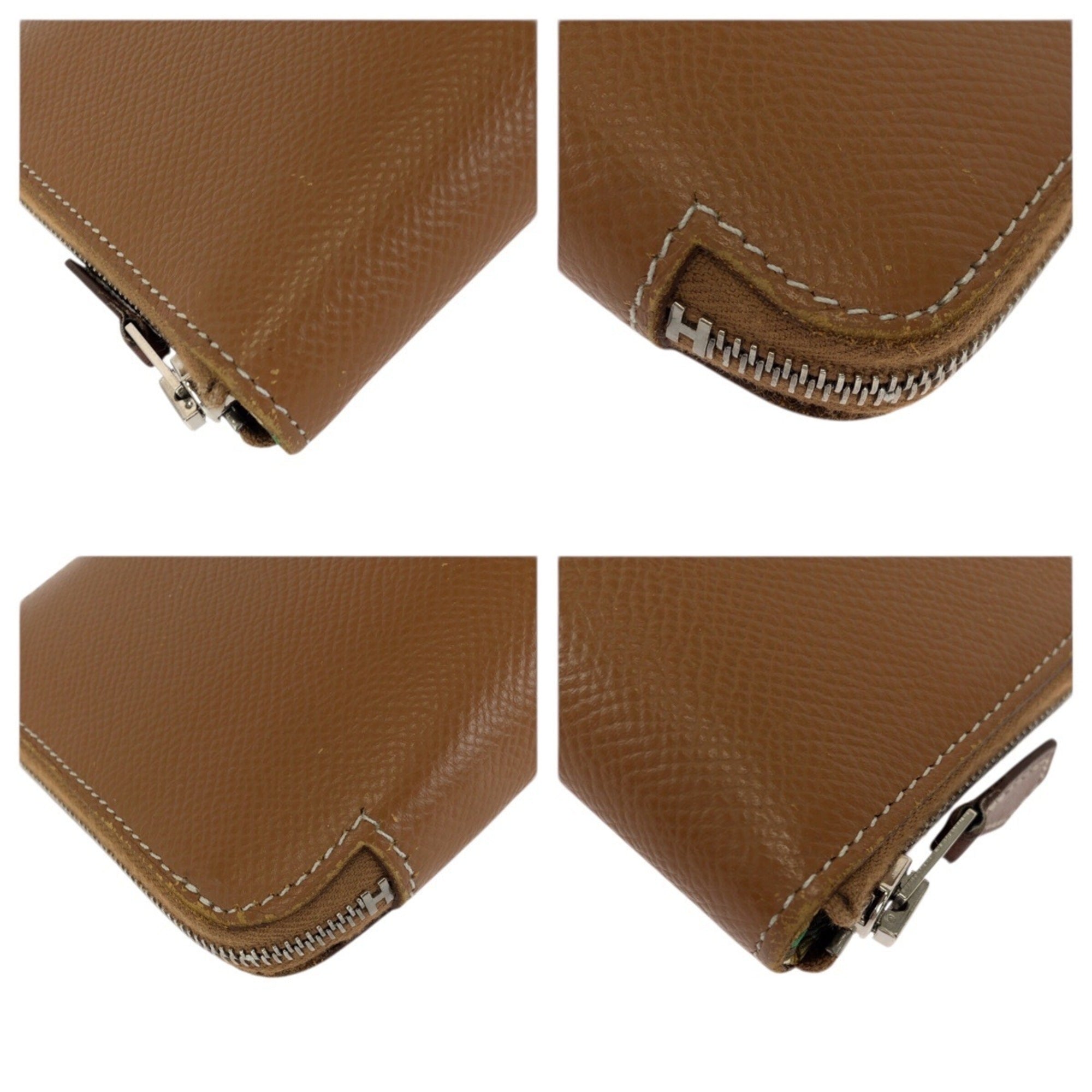 Hermes Gold Brown Epsom Leather Long Wallet (Bi-Fold) (Pre-Owned)