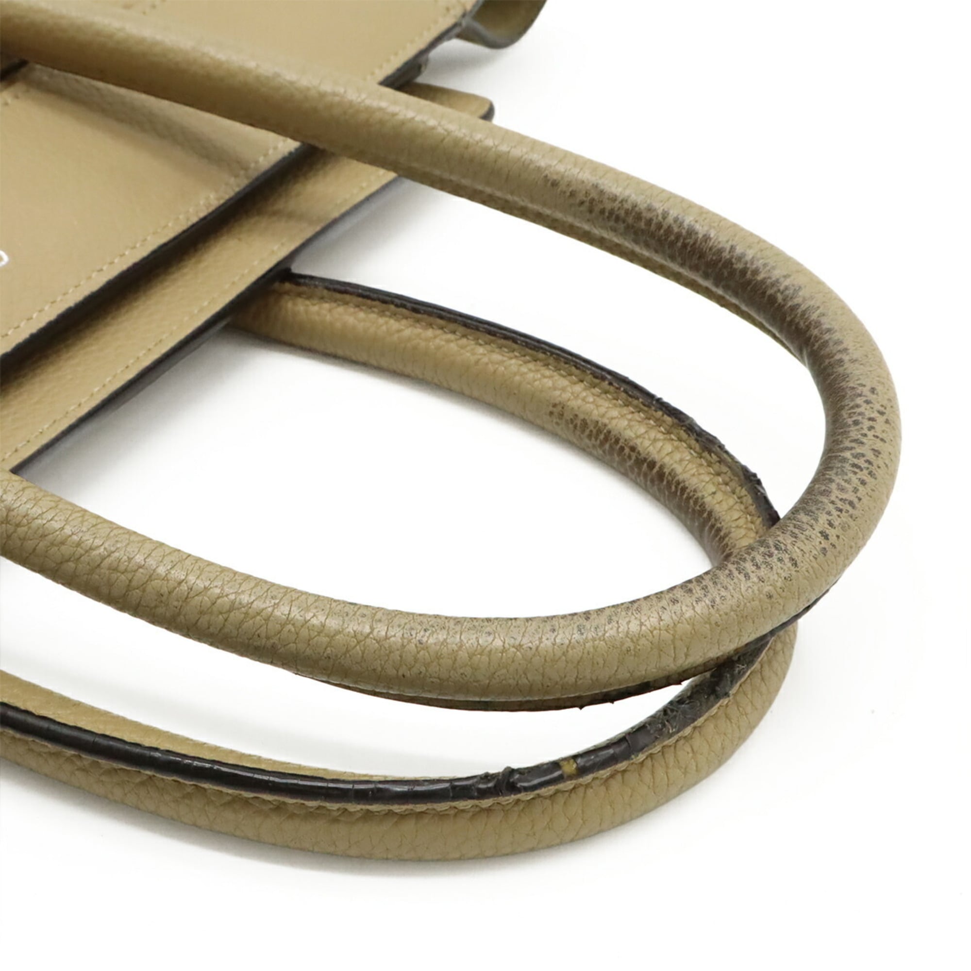 Celine Beige Leather Handbag Tote Bag (Pre-Owned)