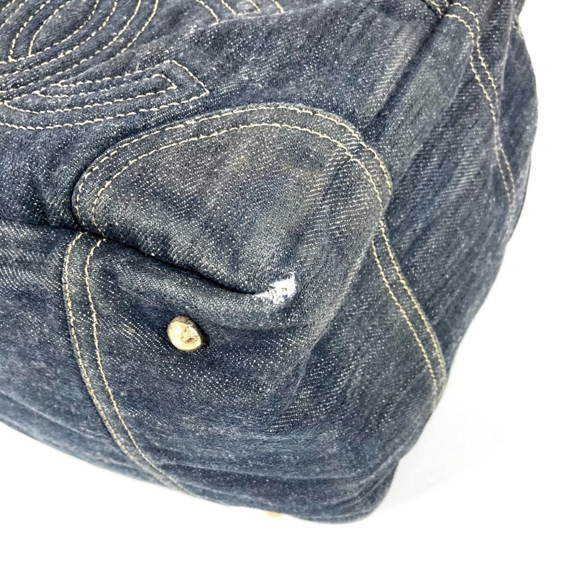 Chanel Denim Blue Denim Handbag Tote Bag (Pre-Owned)