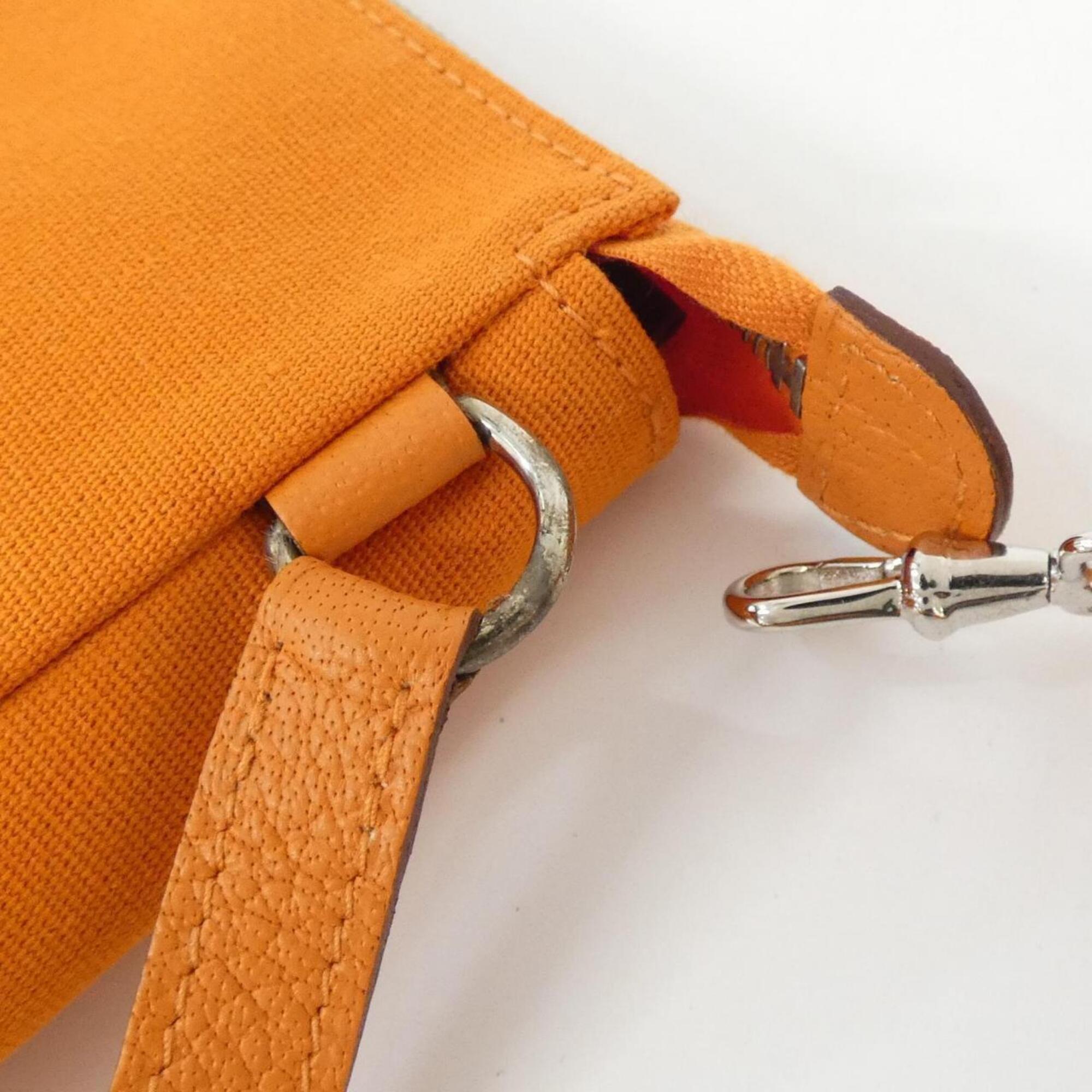 Hermes Orange Toile Officier Handbag Pouch (Pre-Owned)