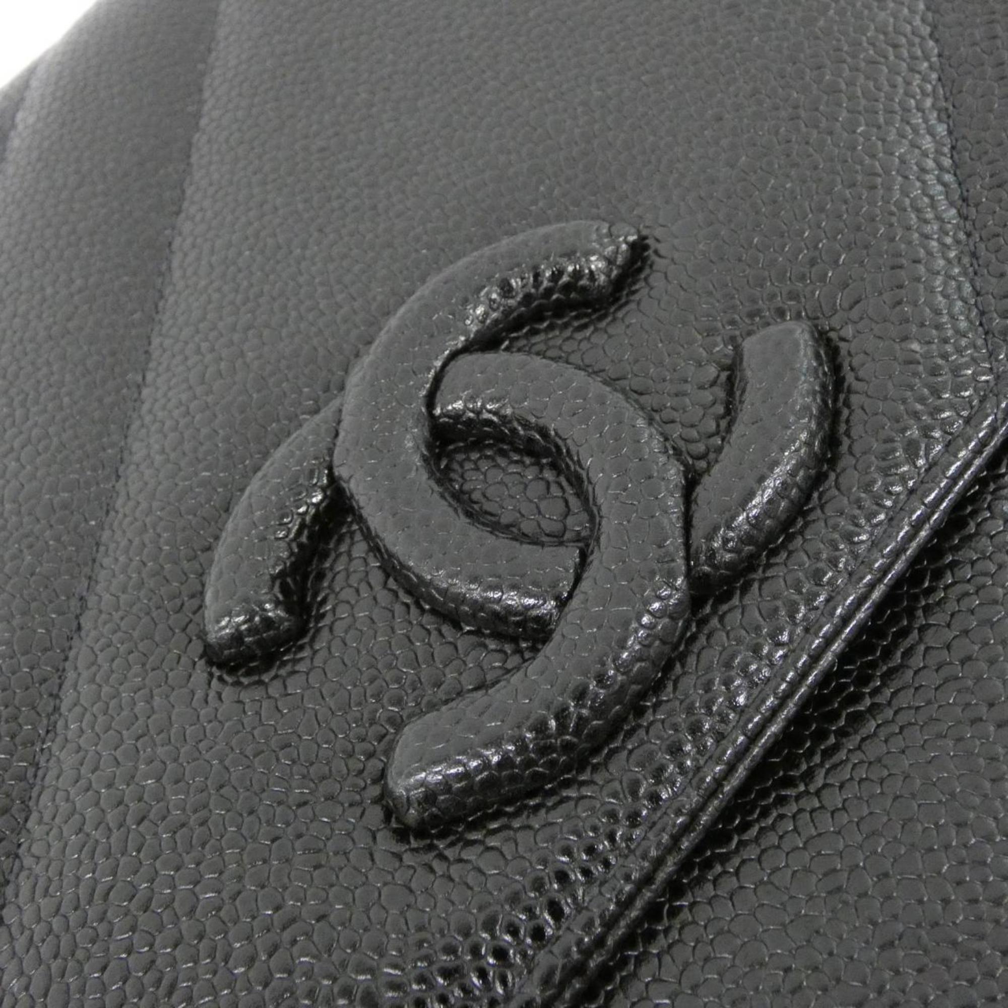 Chanel Black Grained Calfskin Shoulder Bag (Pre-Owned)