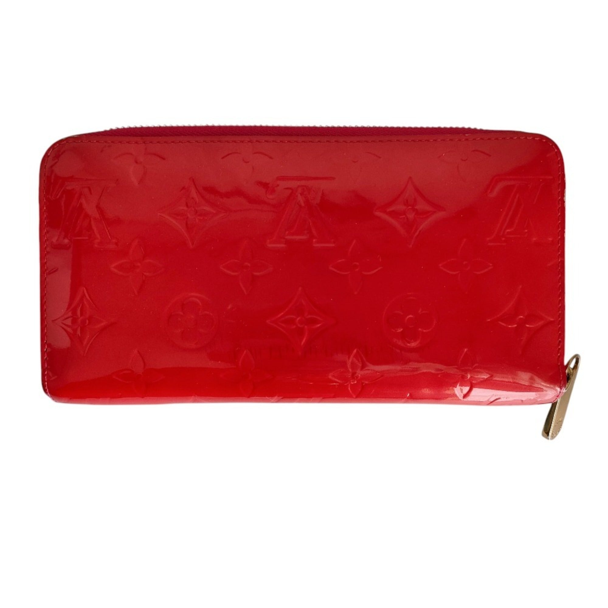 Louis Vuitton Orange Sunset Red Color Monogram Vernis Long Wallet (Bi-Fold) (Pre-Owned)