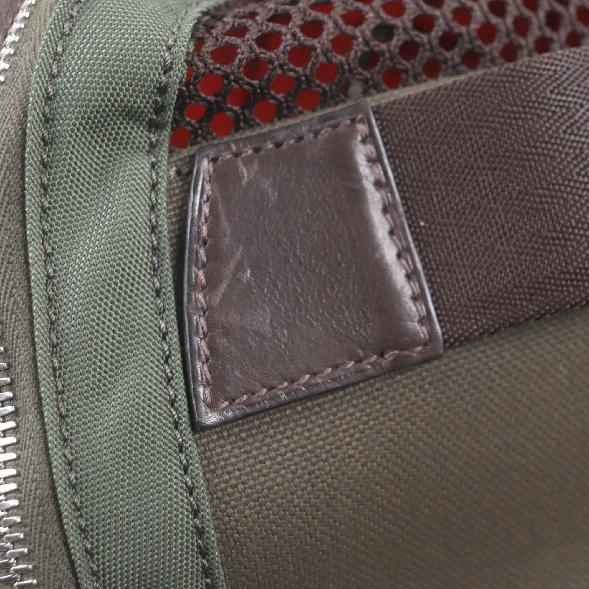Hermes Khaki Brown Leather Boston Bag (Pre-Owned)