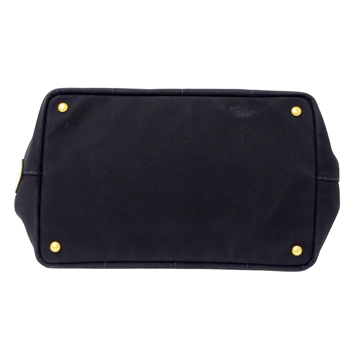 Prada Canapa Black Canvas Handbag Shoulder Bag Tote Bag (Pre-Owned)