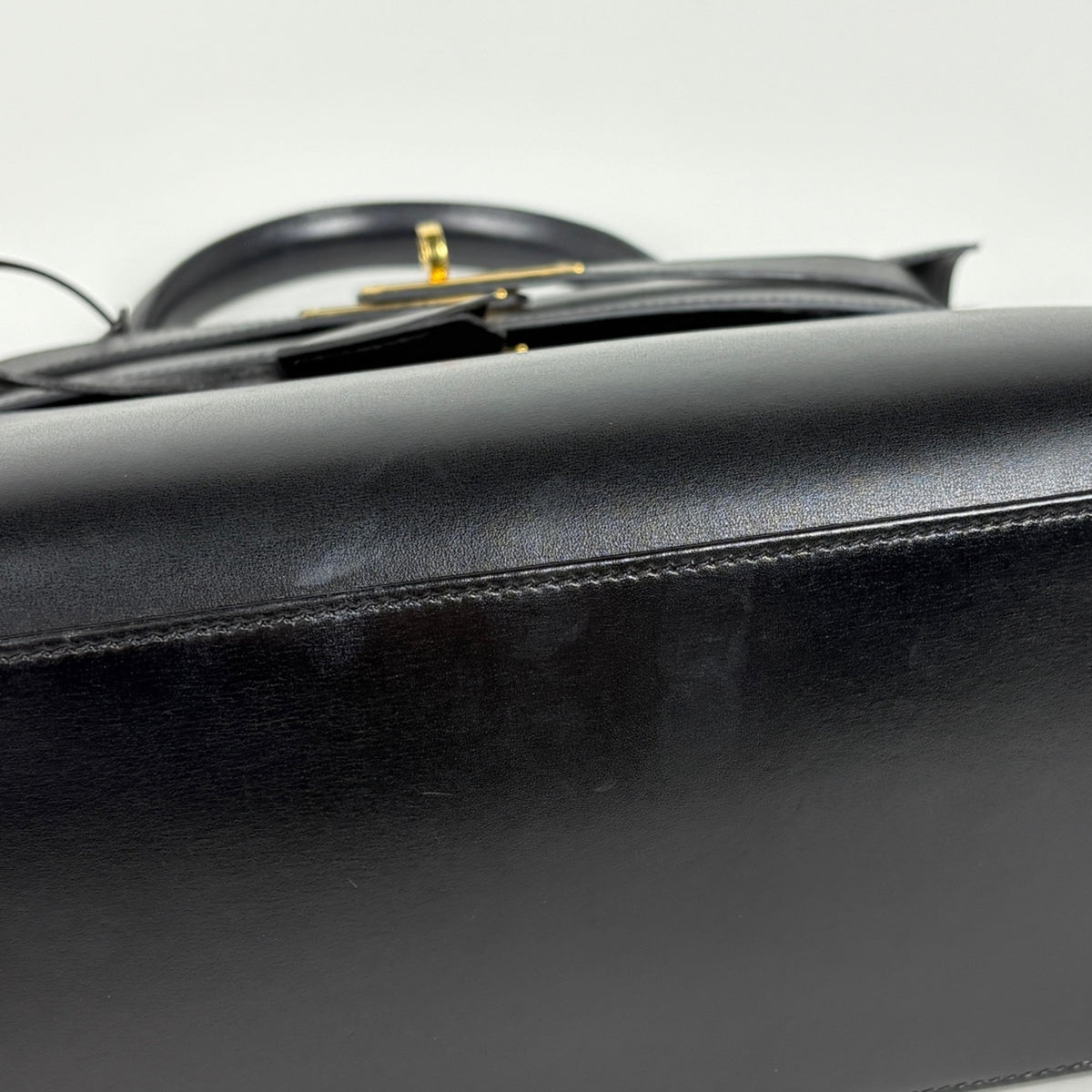 Hermes Black Box Calf Leather Handbag (Pre-Owned)