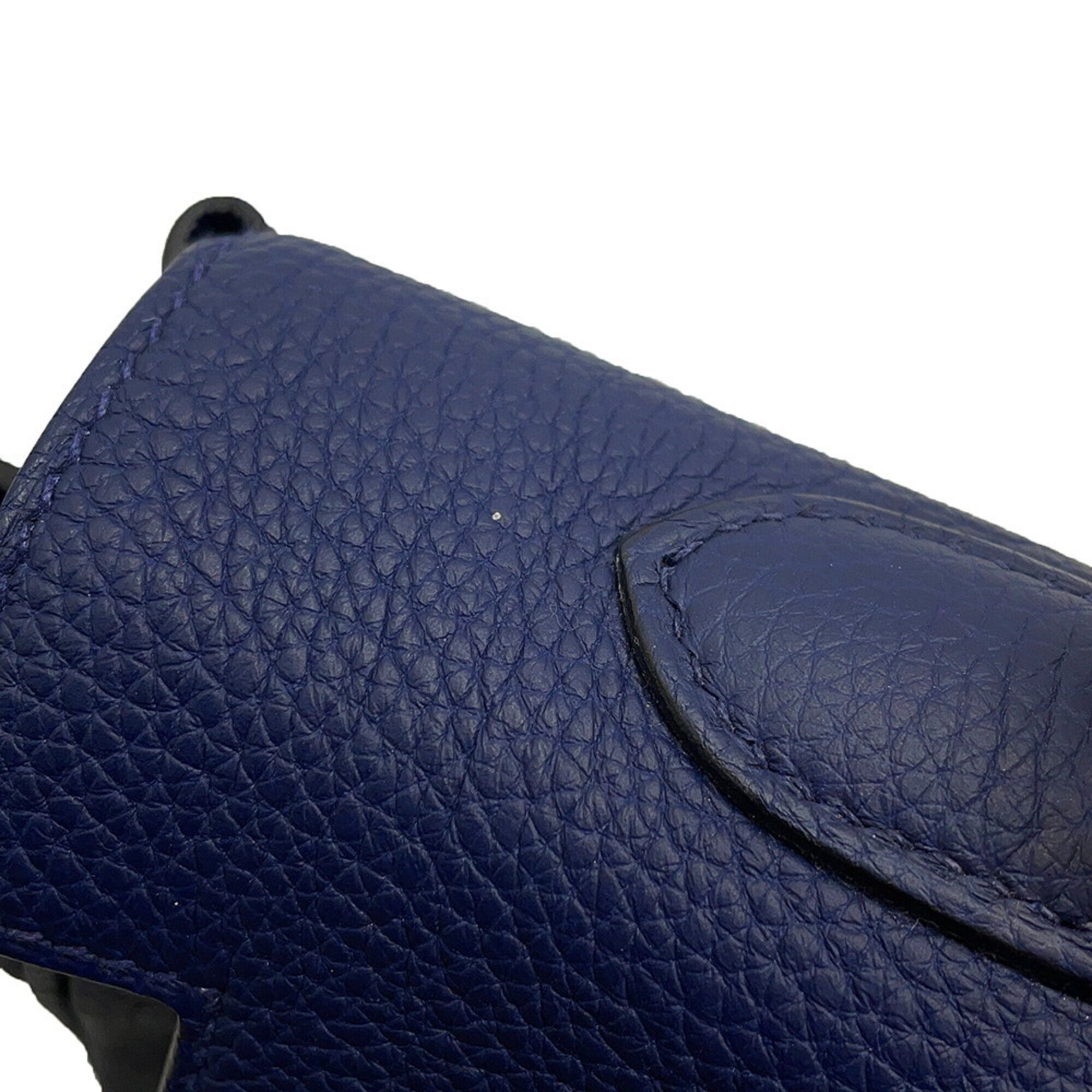 Hermes Blue Navy Togo Leather Handbag (Pre-Owned)