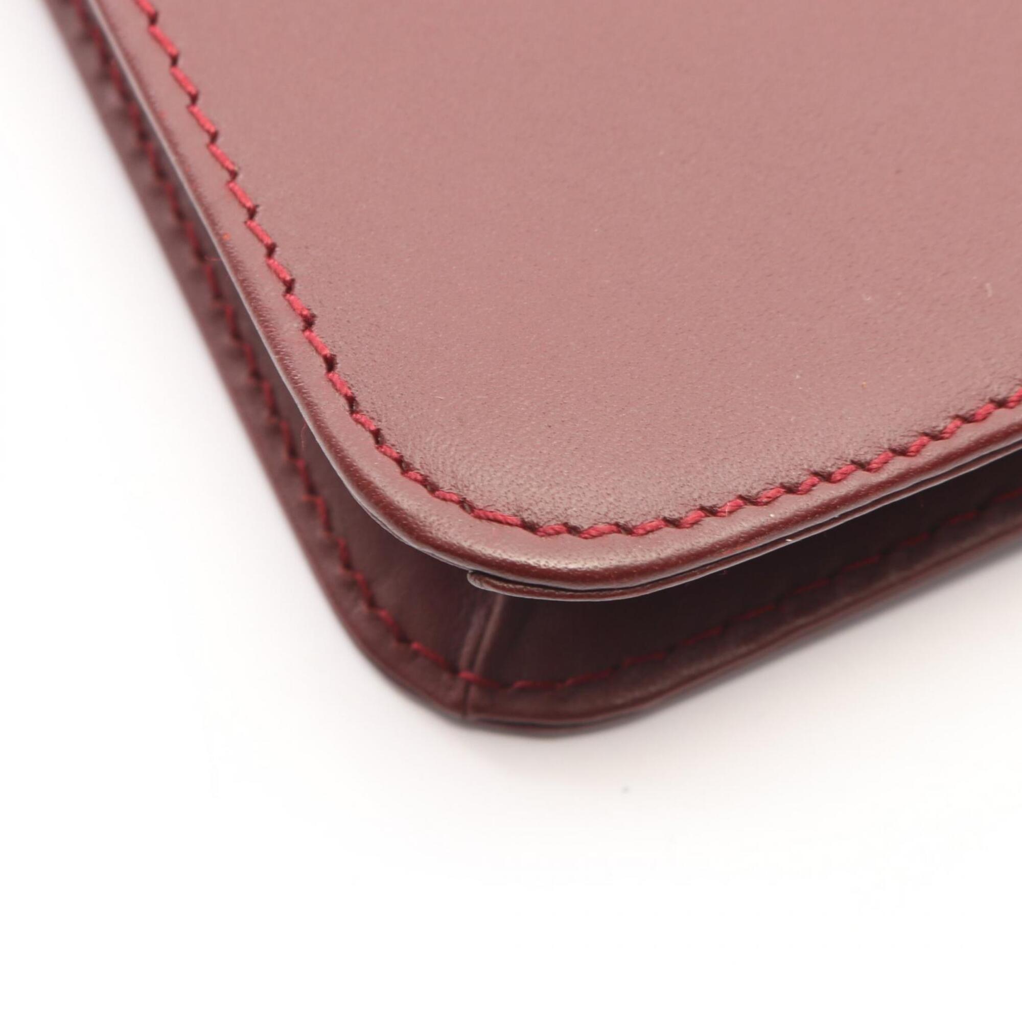 Cartier Bordeaux Leather Clutch Bag Handbag (Pre-Owned)