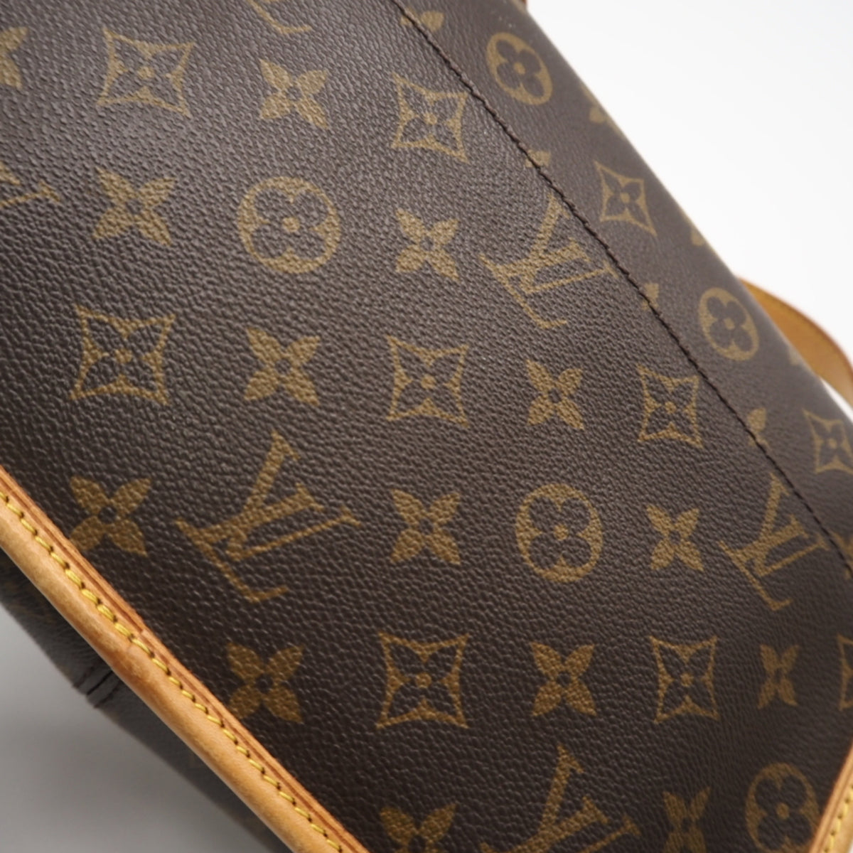 Louis Vuitton Monogram Beige Brown Coated Canvas Leather Shoulder Bag (Pre-Owned)