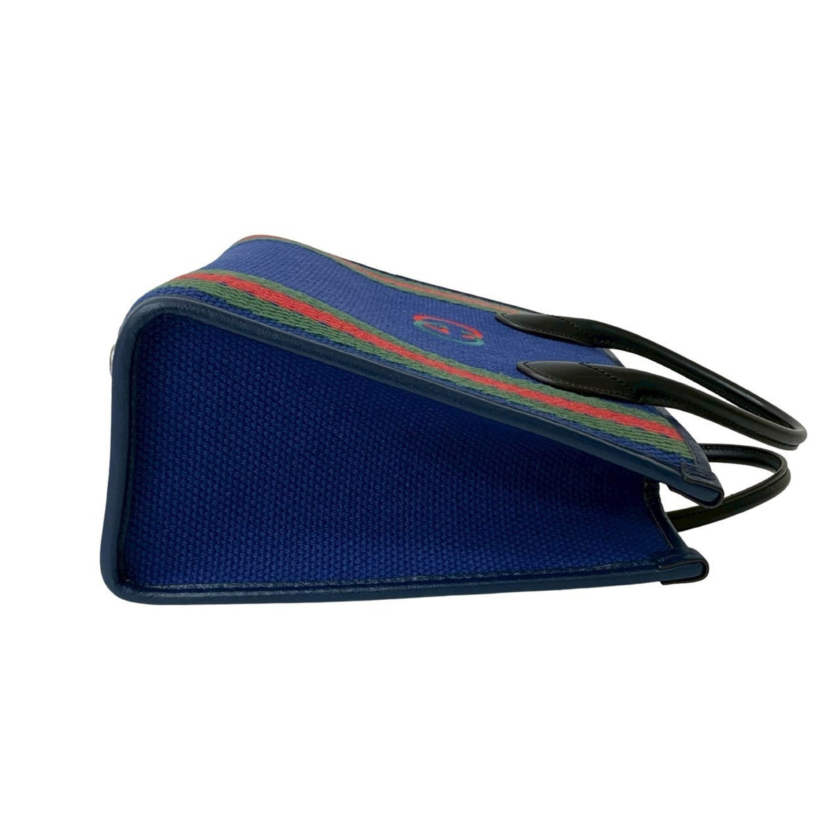 Gucci Black Blue Green Navy Red Color Canvas Handbag Tote Bag (Pre-Owned)