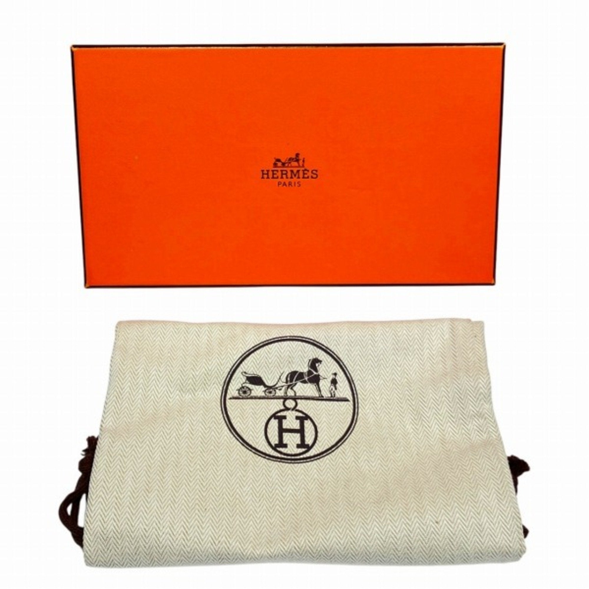 Hermes Orange Leather Long Wallet (Bi-Fold) (Pre-Owned)