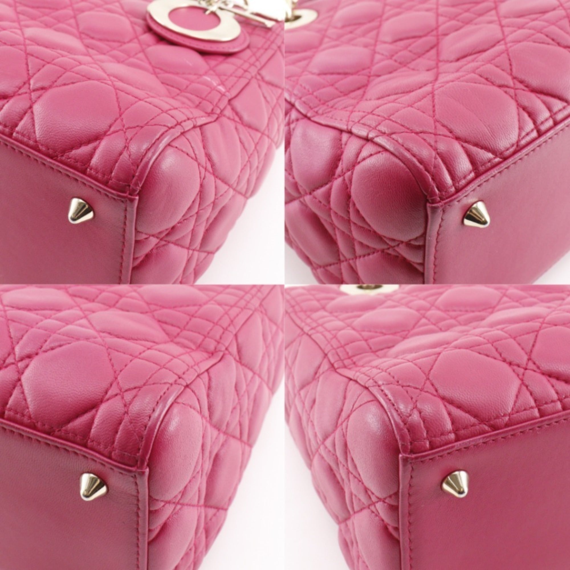 Christian Dior Lady Dior Pink Leather Handbag (Pre-Owned)