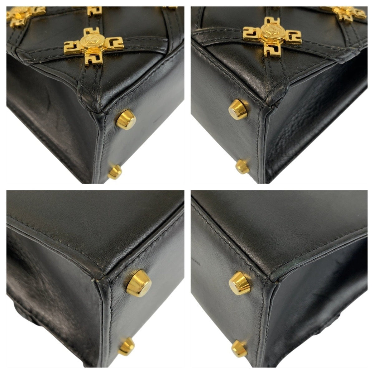 Versace Black Leather Pochette Shoulder Bag (Pre-Owned)