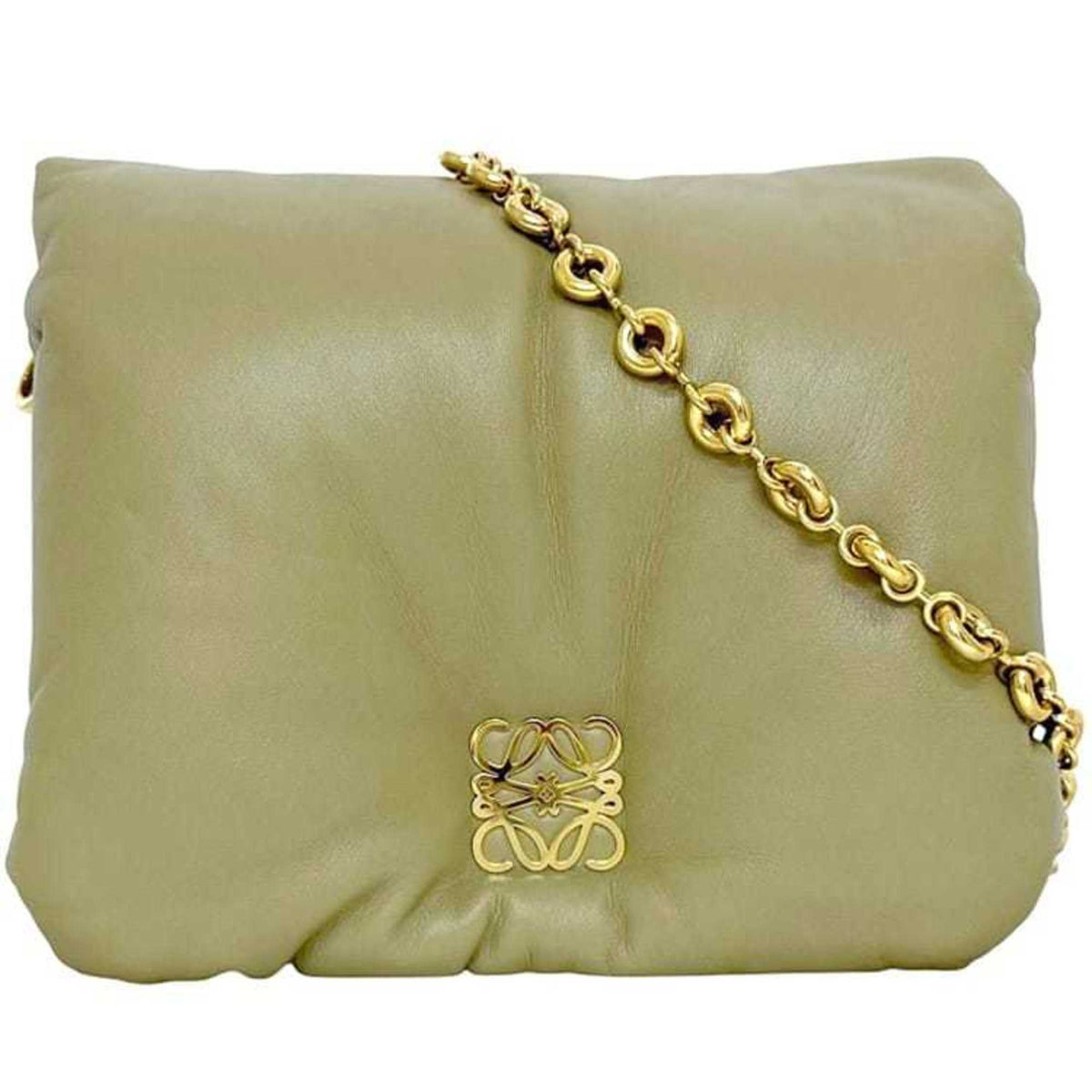 Loewe Green Khaki Leather Shoulder Bag (Pre-Owned)