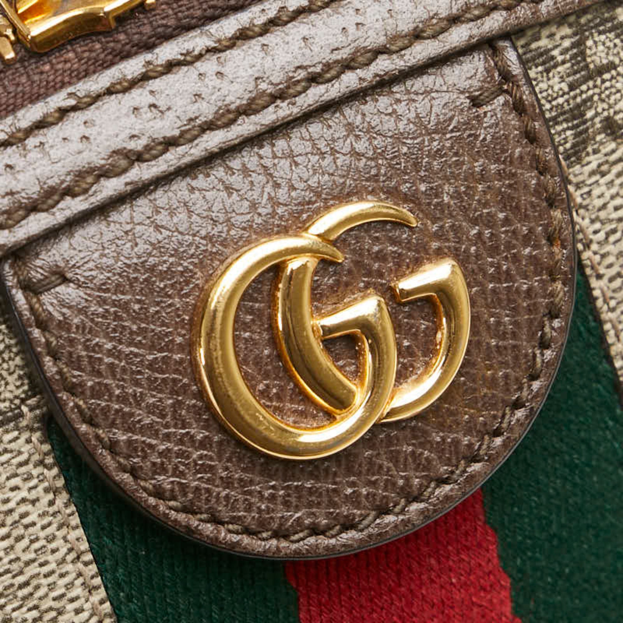 Gucci Ophidia Beige Brown Pvc Leather Shoulder Bag (Pre-Owned)