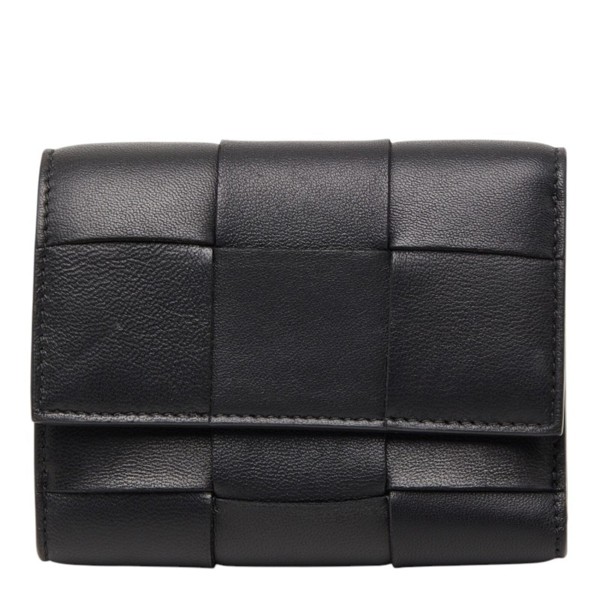 Bottega Veneta Black Leather Wallet (Tri-Fold) (Pre-Owned)