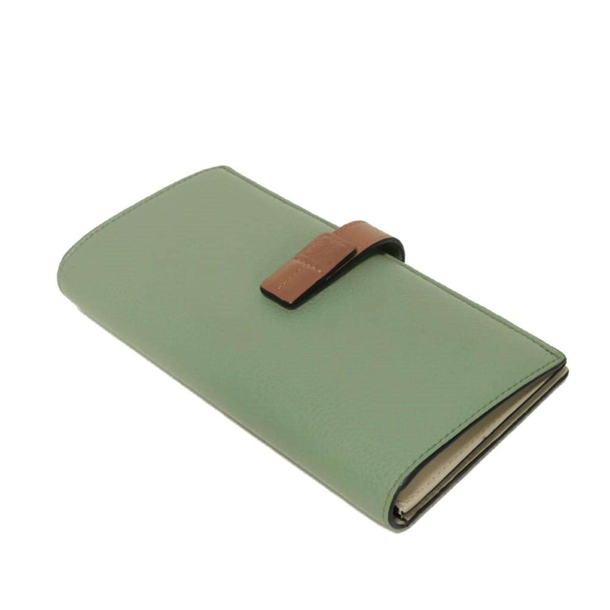 Loewe Green Leather Long Wallet (Bi-Fold) (Pre-Owned)