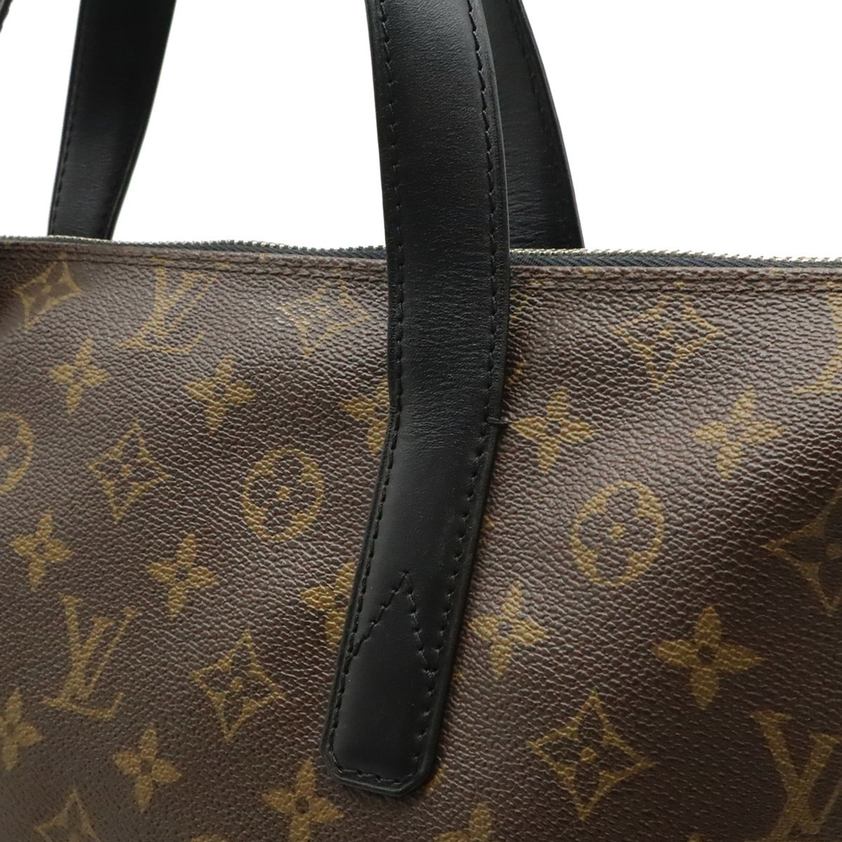 Louis Vuitton Monogram Black Brown Monogram Leather Handbag Tote Bag (Pre-Owned)
