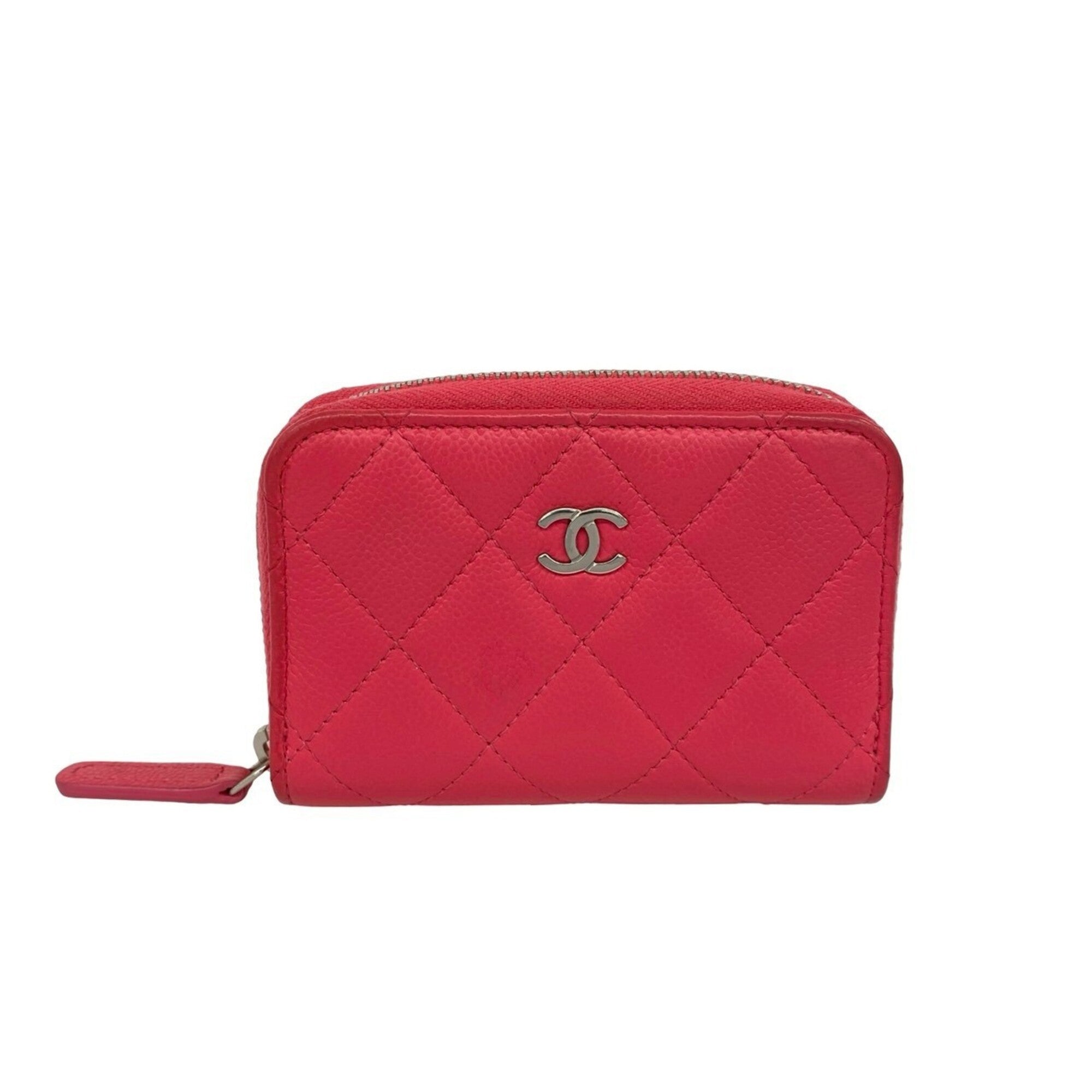 Chanel Pink Grained Calfskin Coin Purse/Coin Case (Pre-Owned)