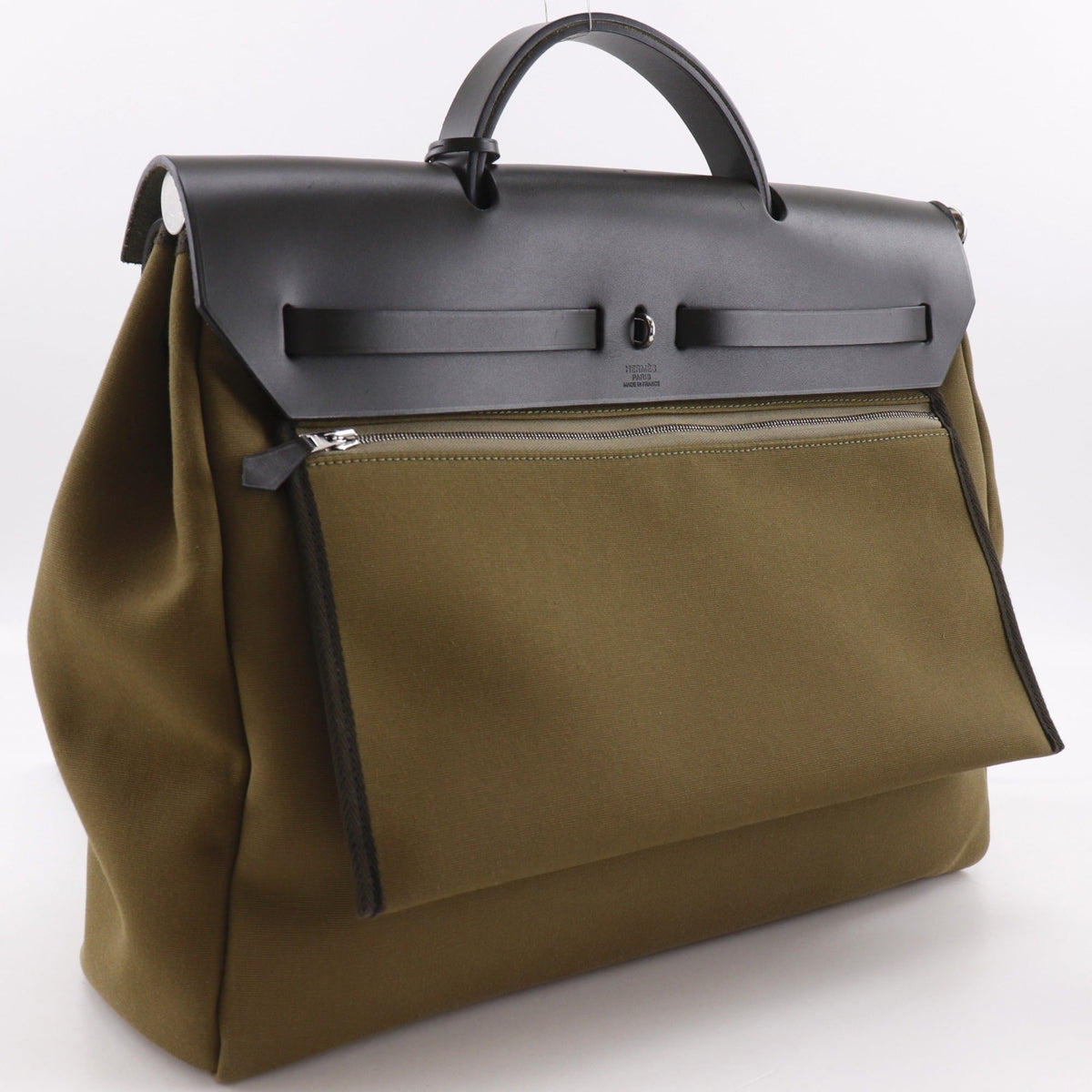 Hermes Her Bag Black Leather Handbag Pouch (Pre-Owned)