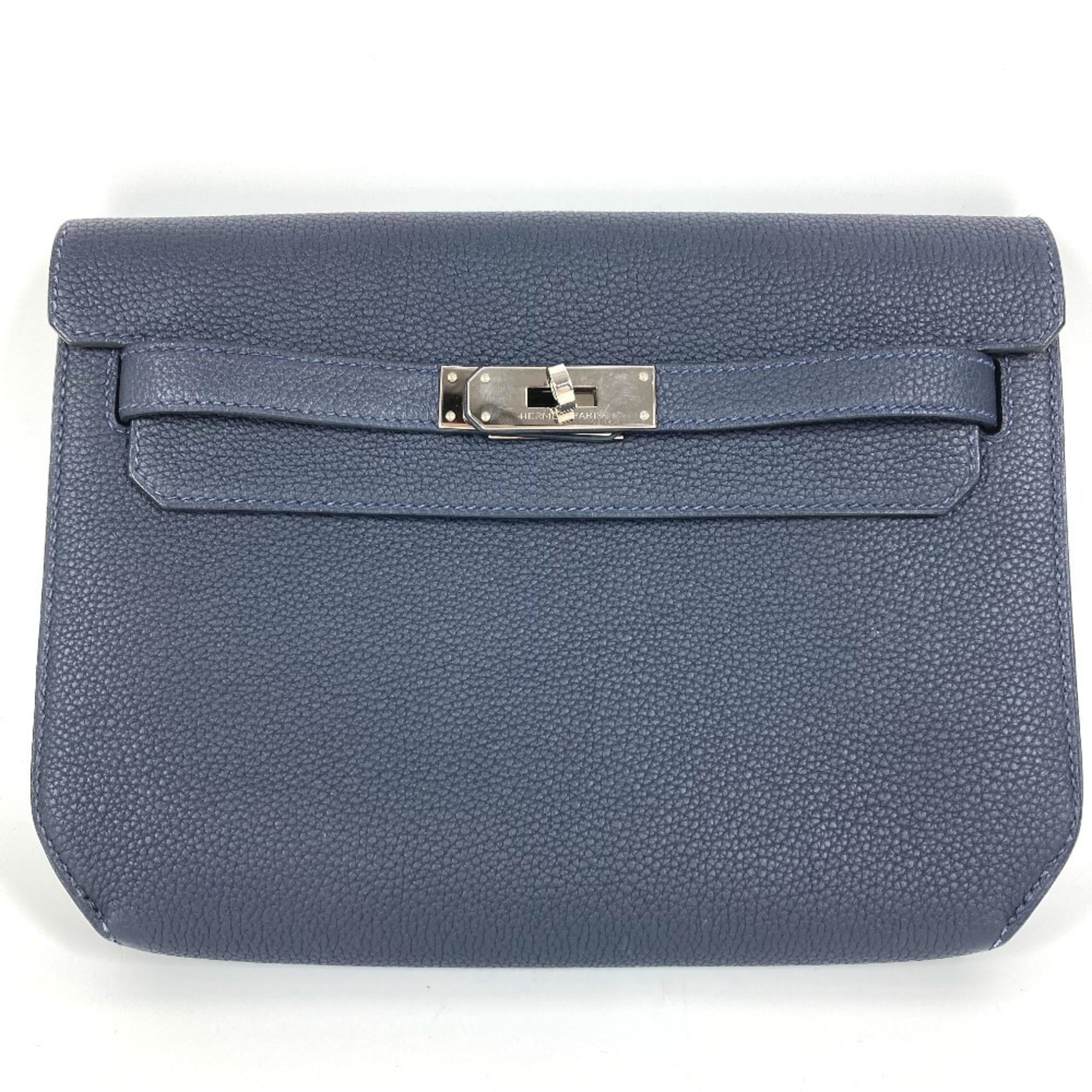 Hermes Kelly Navy Togo Leather Clutch Bag (Pre-Owned)