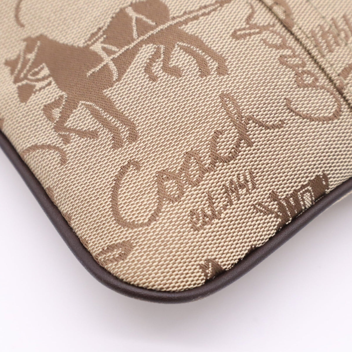 Coach Beige Brown Canvas Leather Shoulder Bag (Pre-Owned)