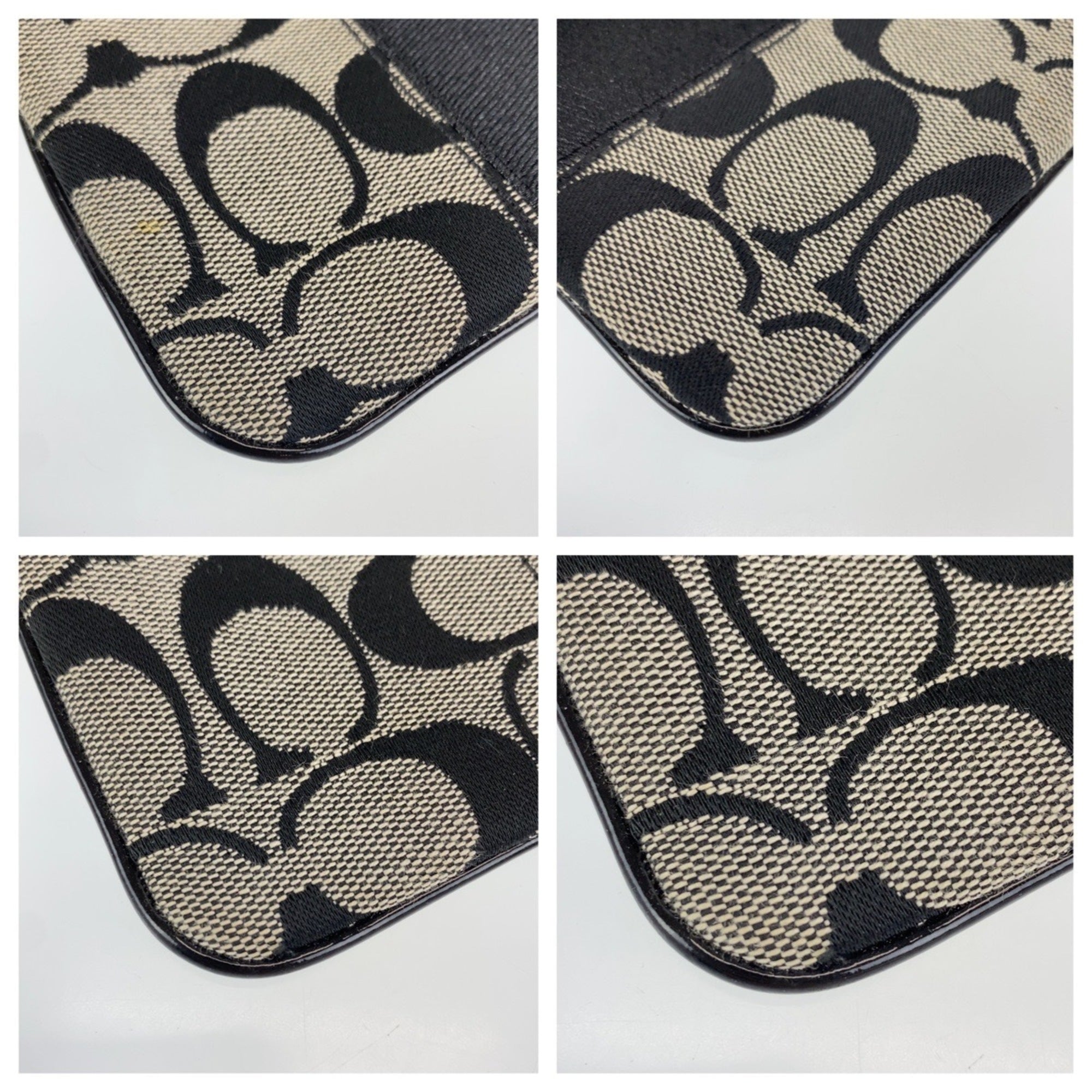 Coach Signature Black Canvas Pouch (Pre-Owned)