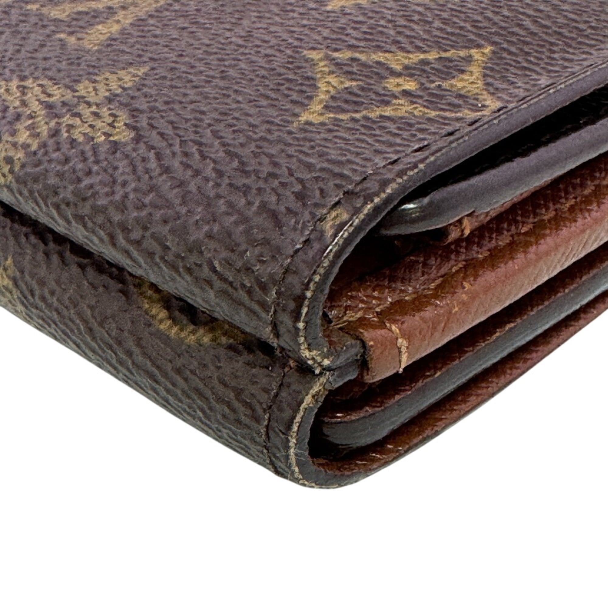 Louis Vuitton Brown Leather Wallet (Tri-Fold) (Pre-Owned)