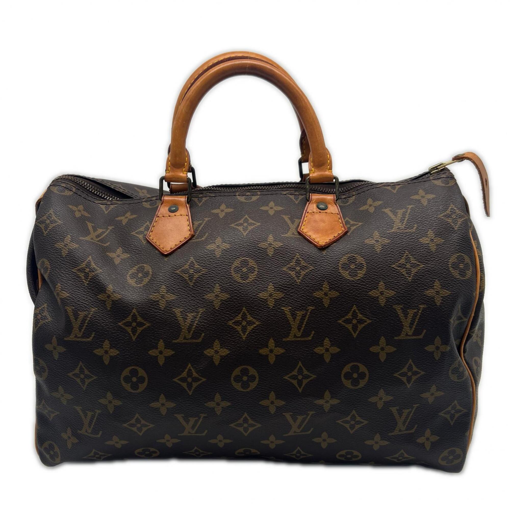 Louis Vuitton Monogram Brown Coated Canvas Leather Handbag (Pre-Owned)