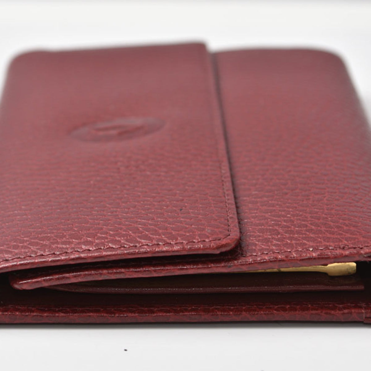 Cartier Bordeaux Leather Wallet (Tri-Fold) (Pre-Owned)