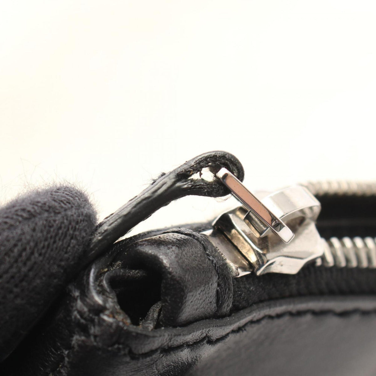 Balenciaga Black Ivory Canvas Leather Clutch Bag Handbag (Pre-Owned)