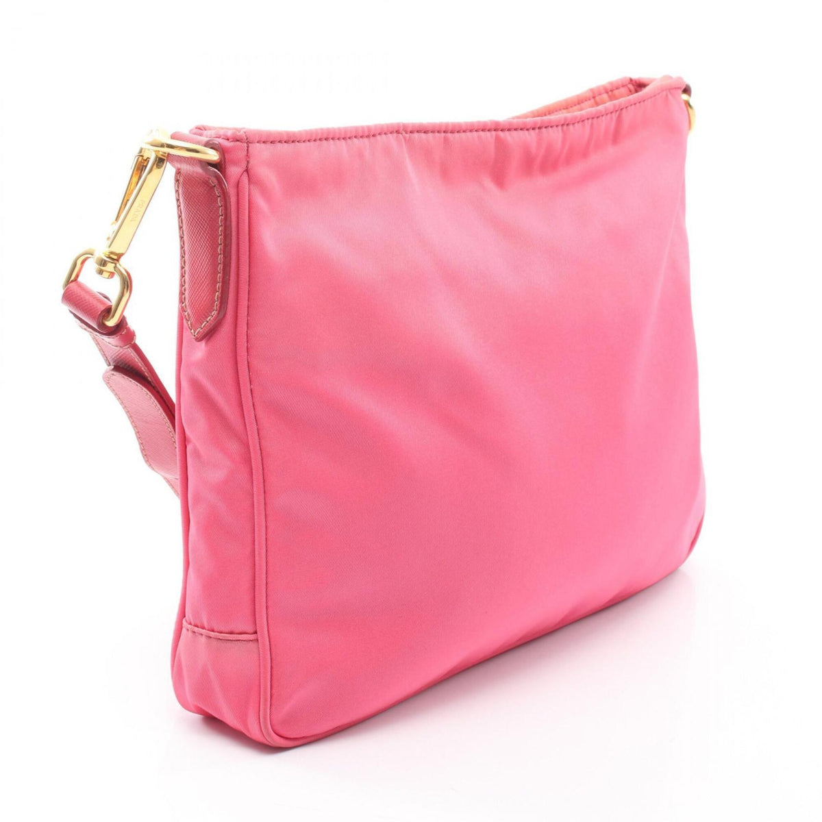 Prada Pink Nylon Leather Handbag Shoulder Bag (Pre-Owned)