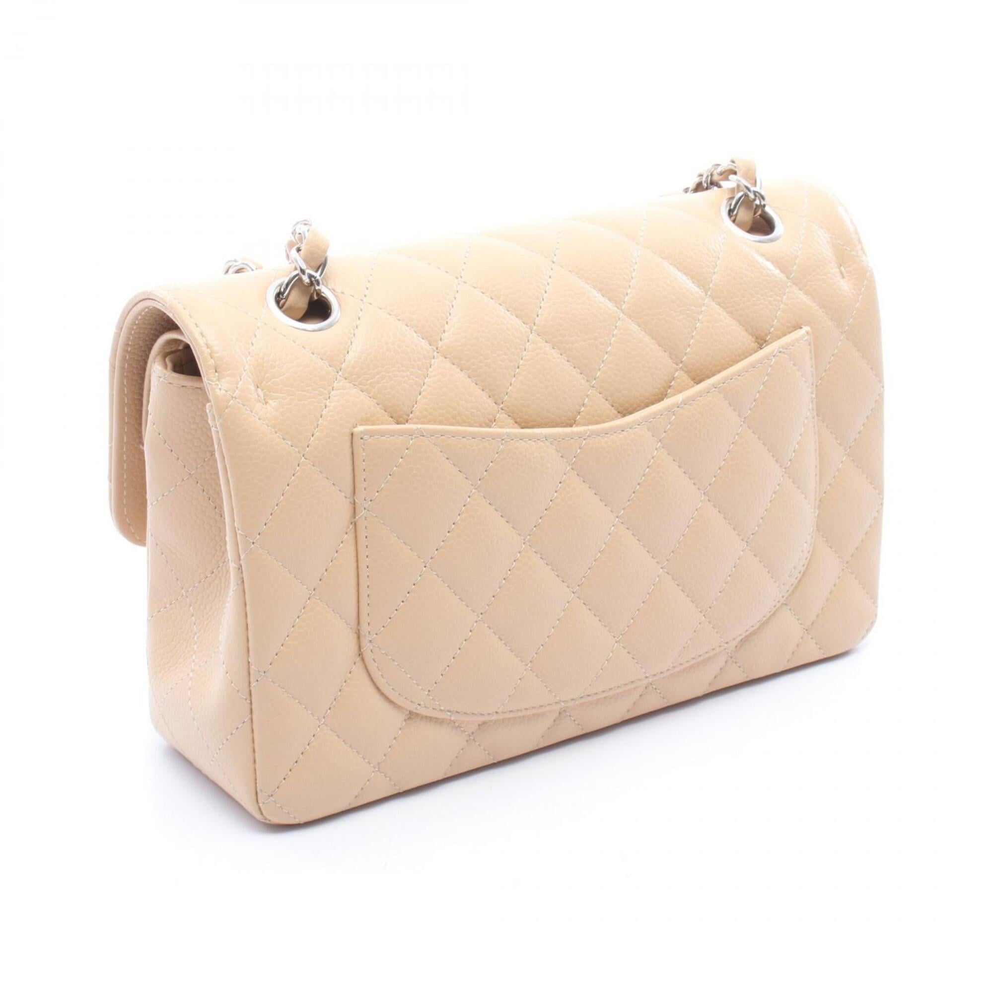 Chanel Beige Grained Calfskin Handbag Shoulder Bag (Pre-Owned)