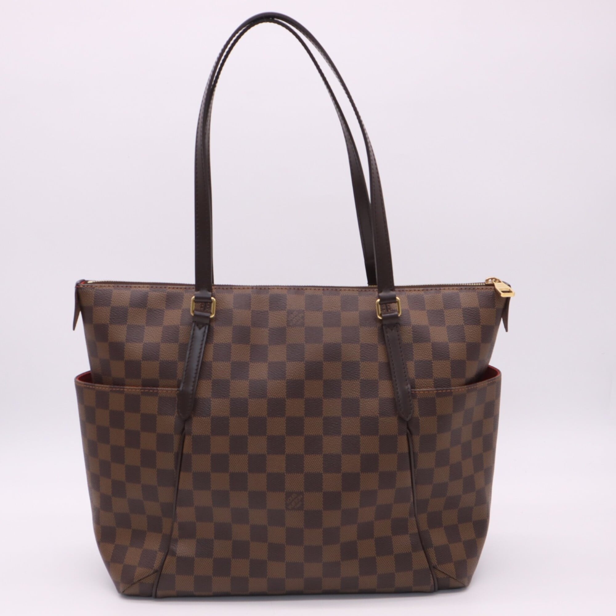 Louis Vuitton Beige Brown Coated Canvas Leather Handbag (Pre-Owned)