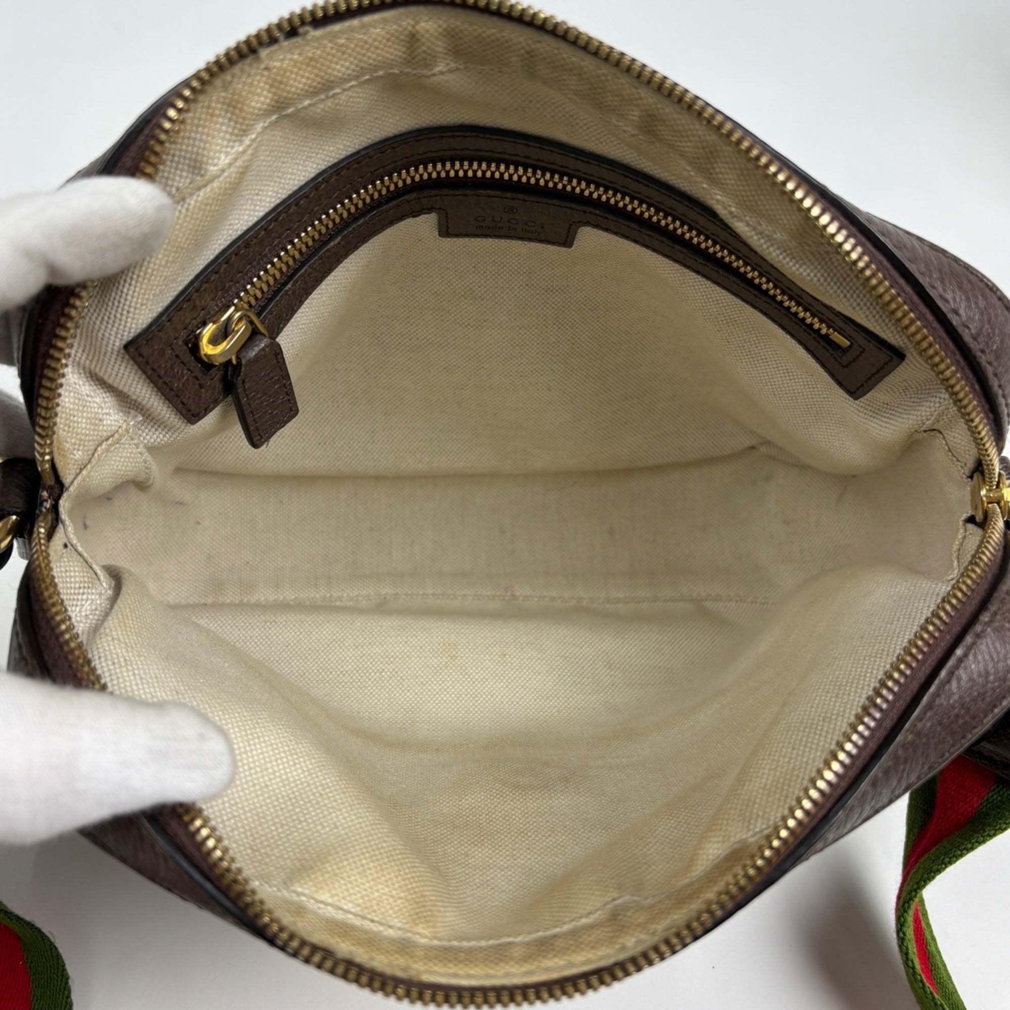 Gucci Beige Brown Gg Canvas Messenger Bag Shoulder Bag (Pre-Owned)
